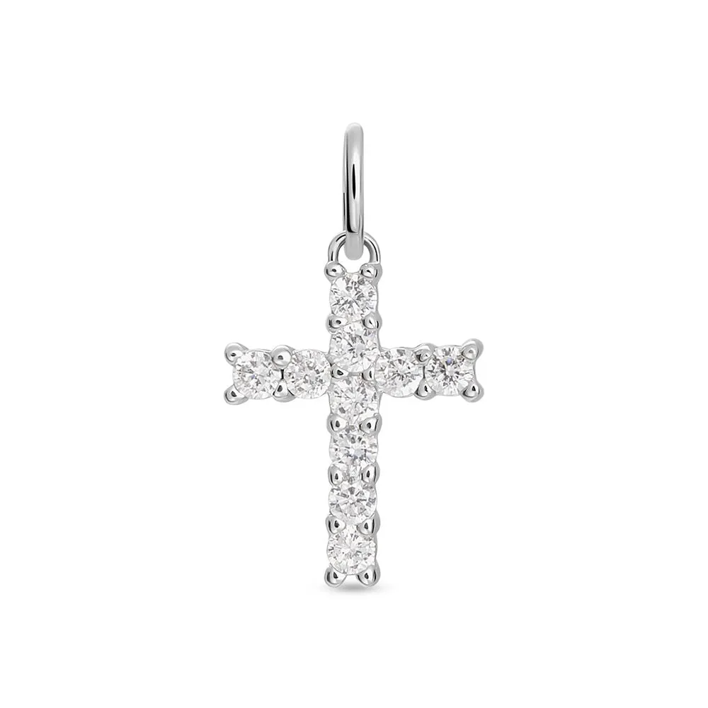 Pendente Croce Love Beats Argento Rodiato 925/1000 Cubic Zirconia Bianco 1684250