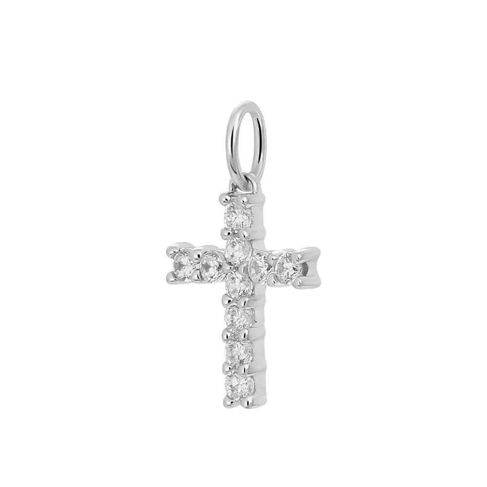 Pendente Croce Love Beats Argento Rodiato 925/1000 Cubic Zirconia Bianco 1684250