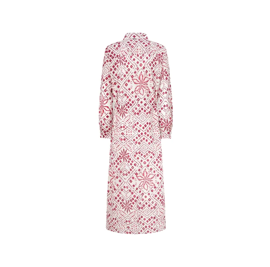 Pepe Jeans women's midi dress with geometric print Paz PL953515 808 white