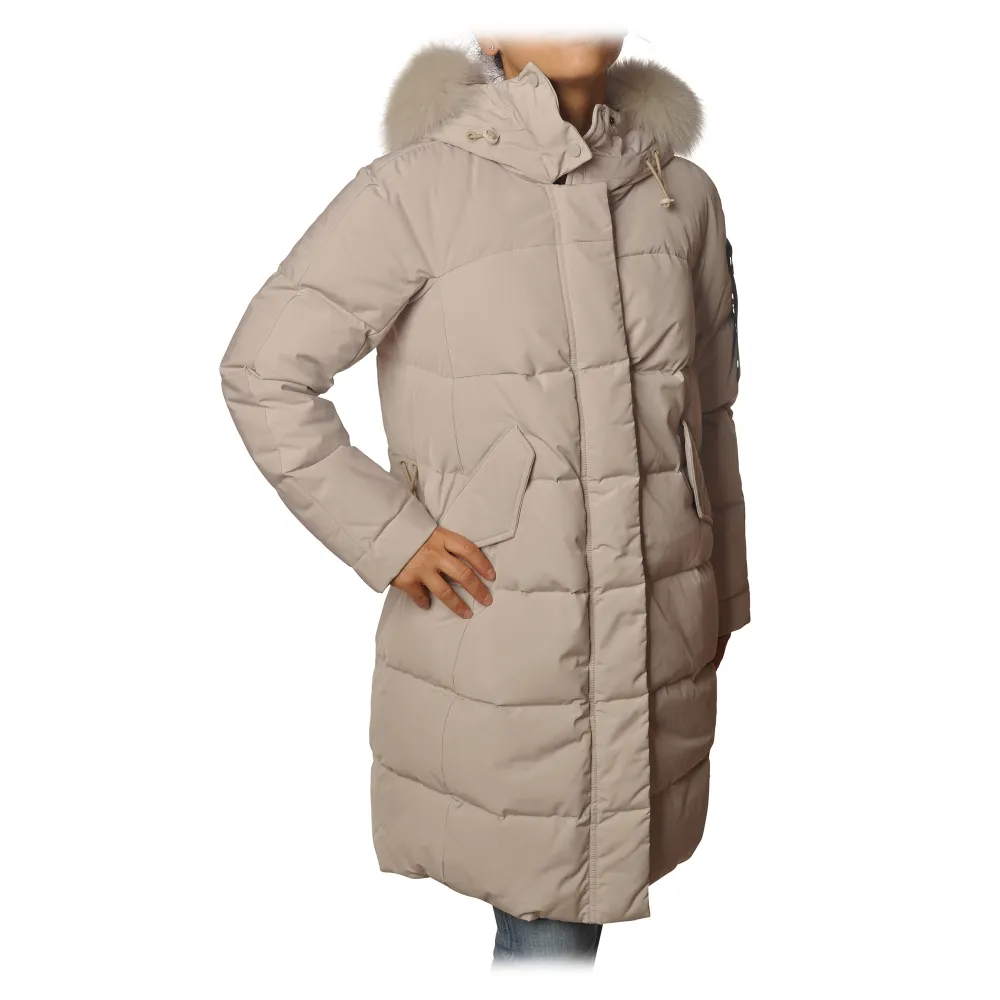 Peuterey - Giubbotto Modello Olong 3/4 Over - Panna - Giacca - Luxury Exclusive Collection