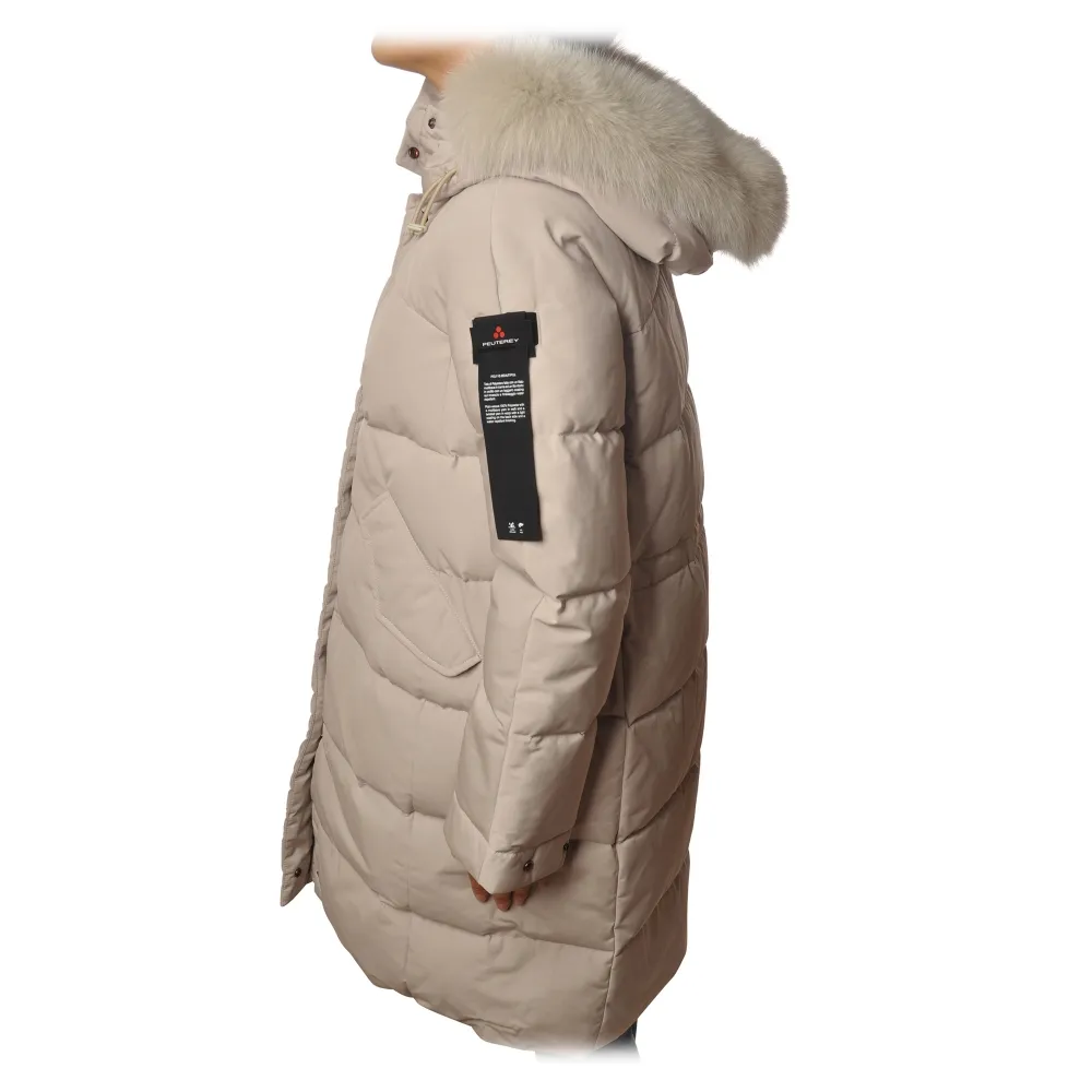 Peuterey - Giubbotto Modello Olong 3/4 Over - Panna - Giacca - Luxury Exclusive Collection