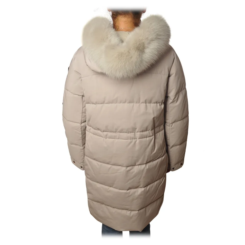 Peuterey - Giubbotto Modello Olong 3/4 Over - Panna - Giacca - Luxury Exclusive Collection