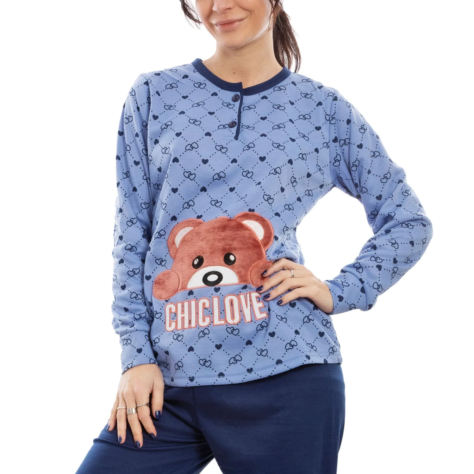 Pigiama Donna Felpato Orso It-5336