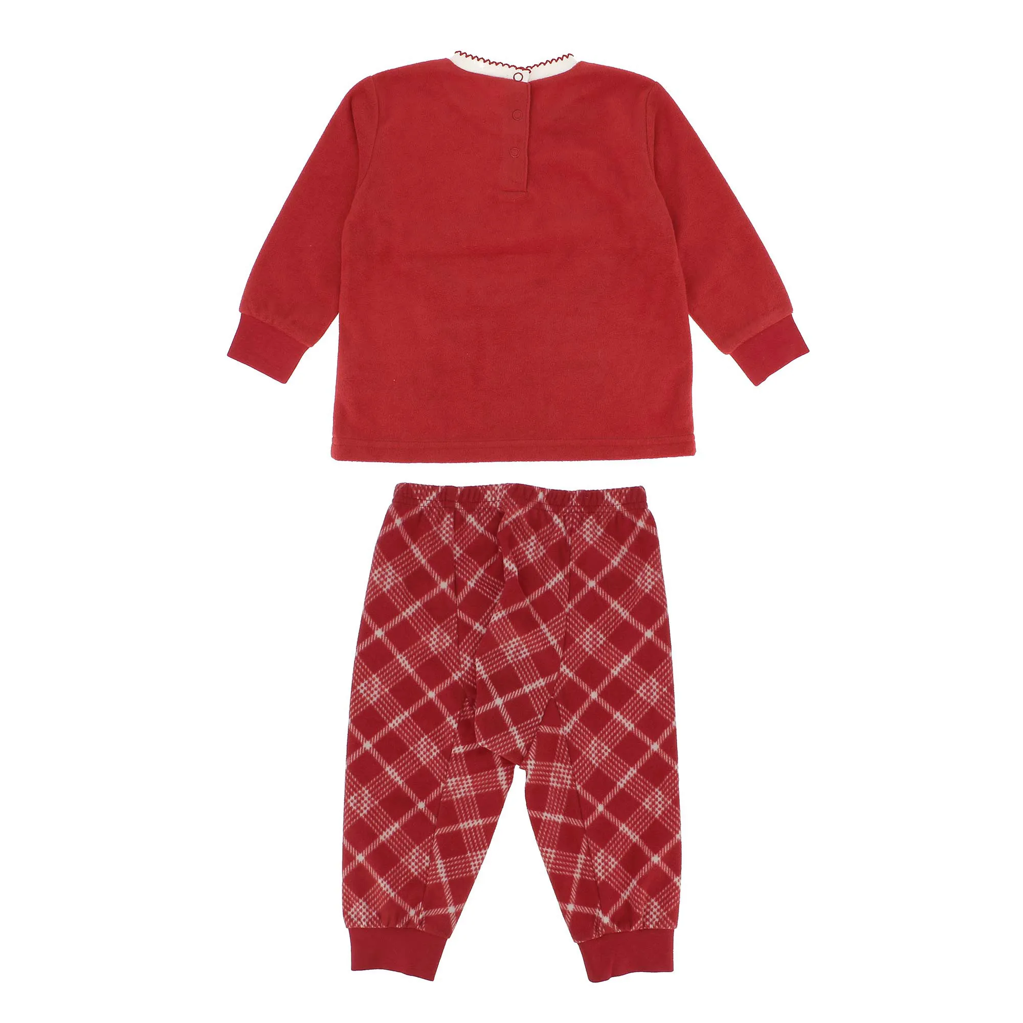 Pigiama in pile da bambina, rosso            