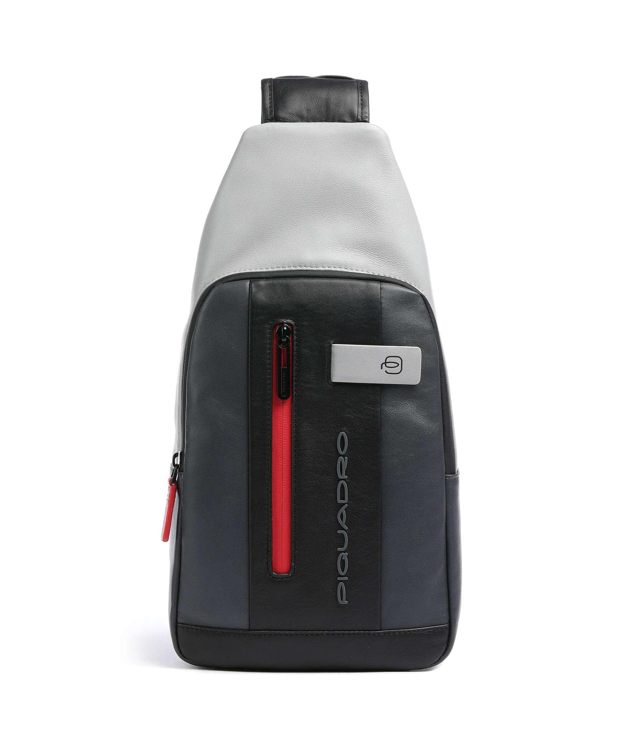  Piquadro Urban Borsa sling pelle di vacchetta grana nero/grigio  