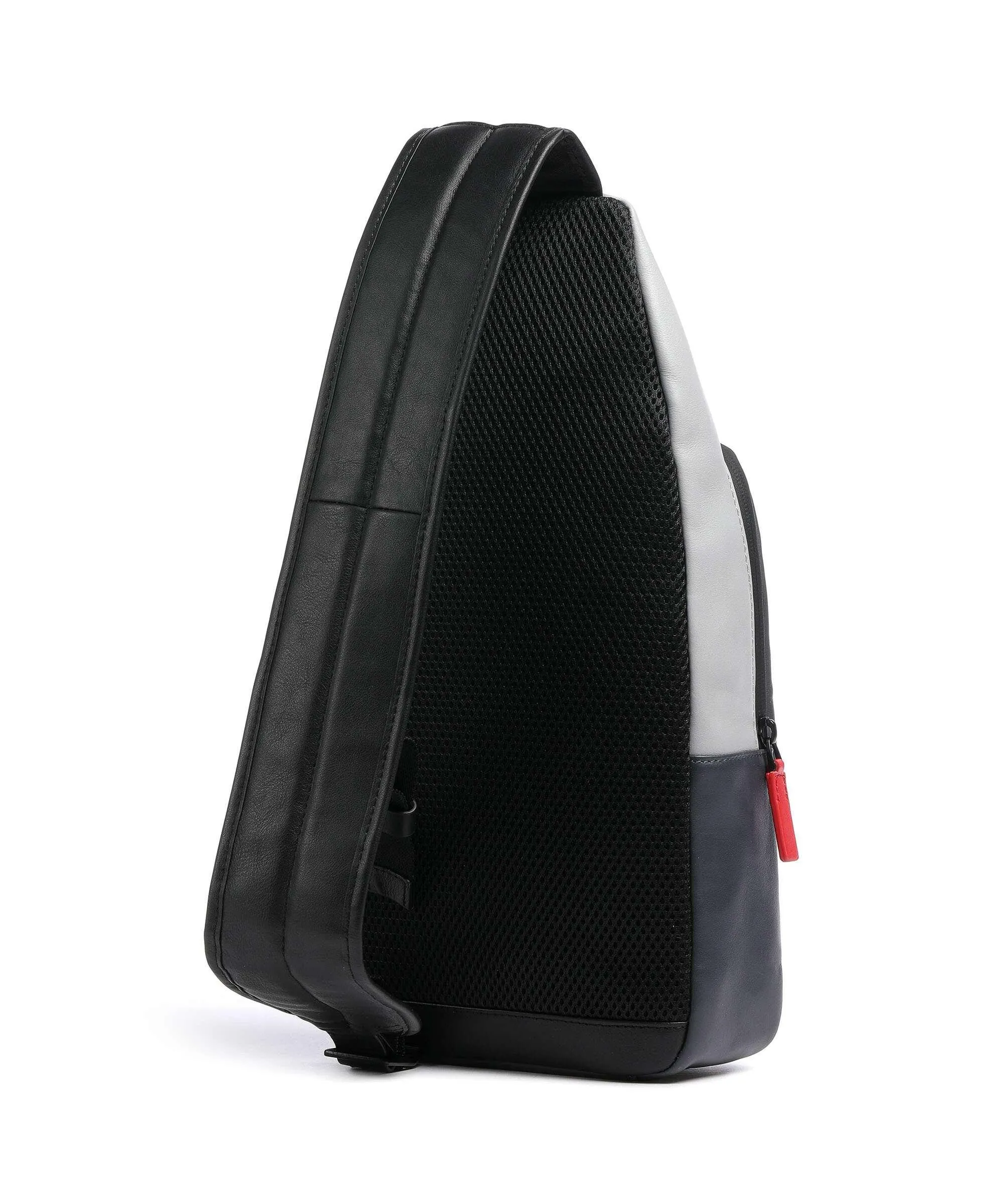  Piquadro Urban Borsa sling pelle di vacchetta grana nero/grigio  