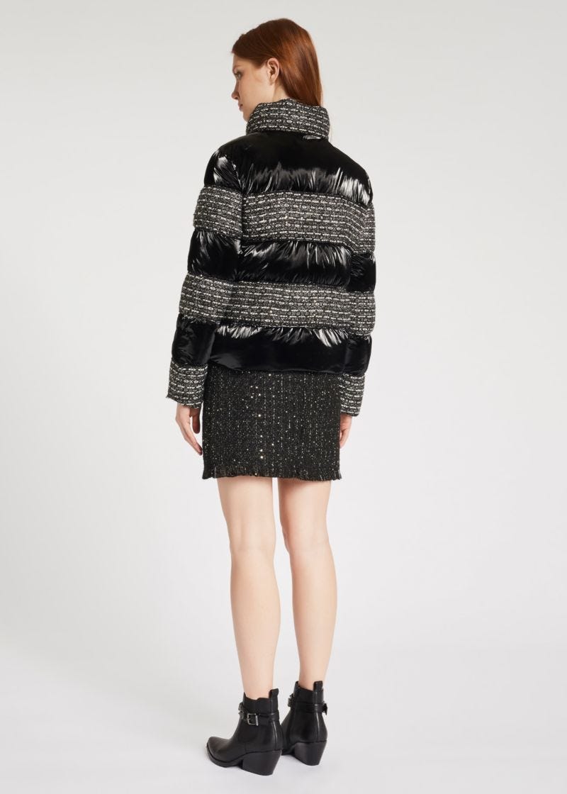 Piumino con dettagli tweed