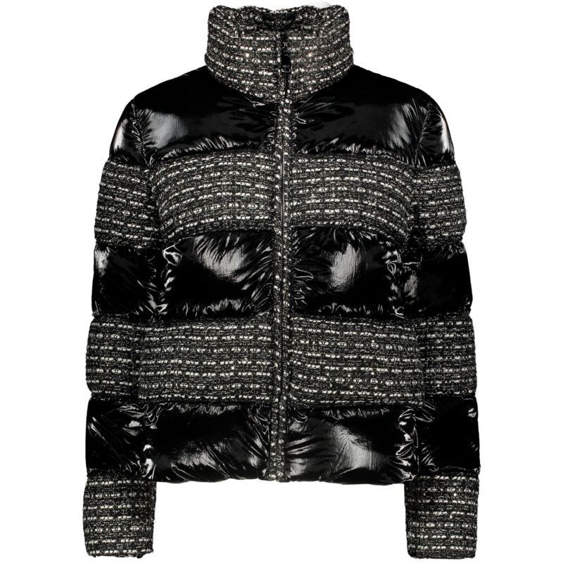 Piumino con dettagli tweed