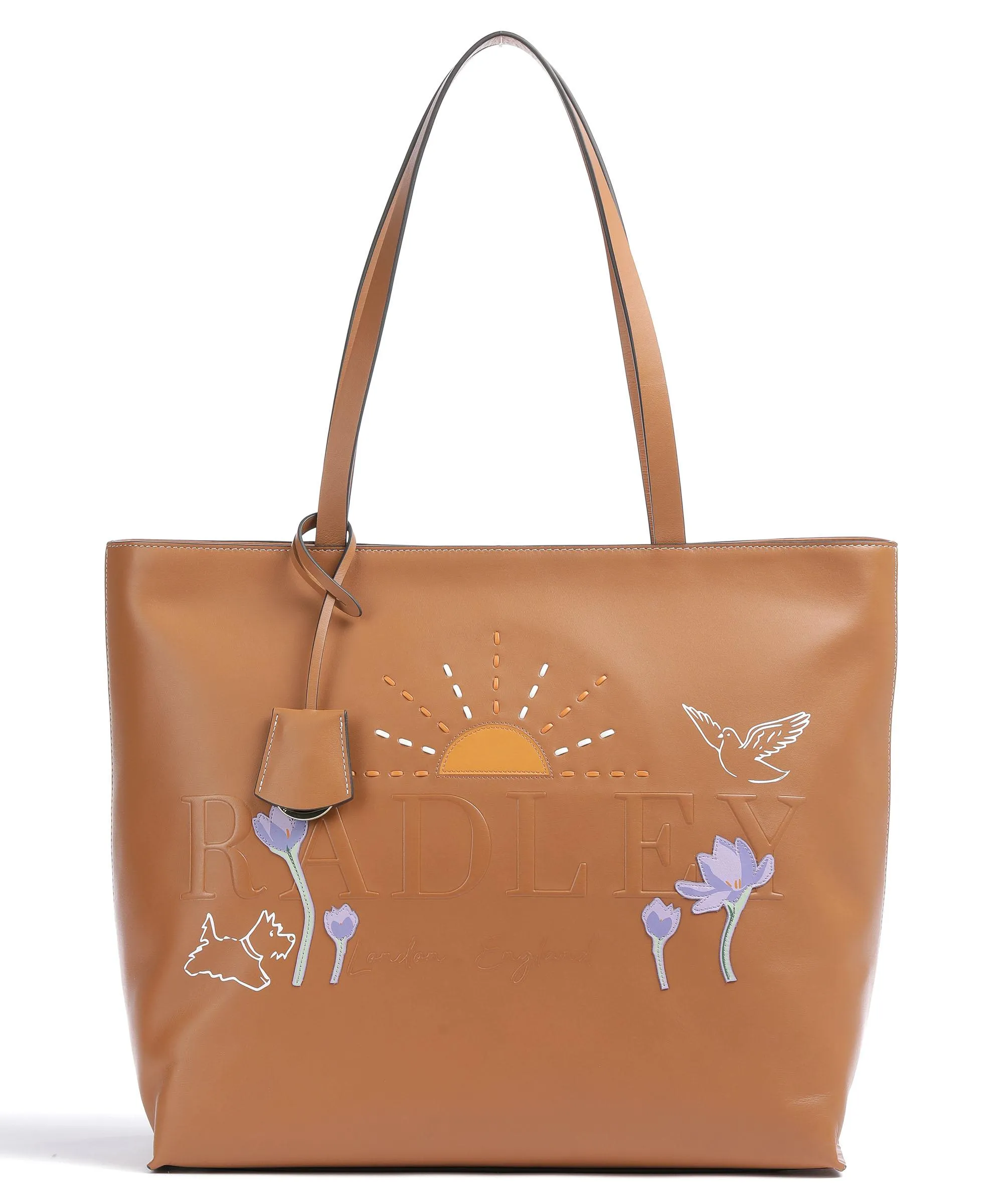  Radley London Museum Street Spring Bulbs Borsa shopper pelle liscia marrone chiaro  
