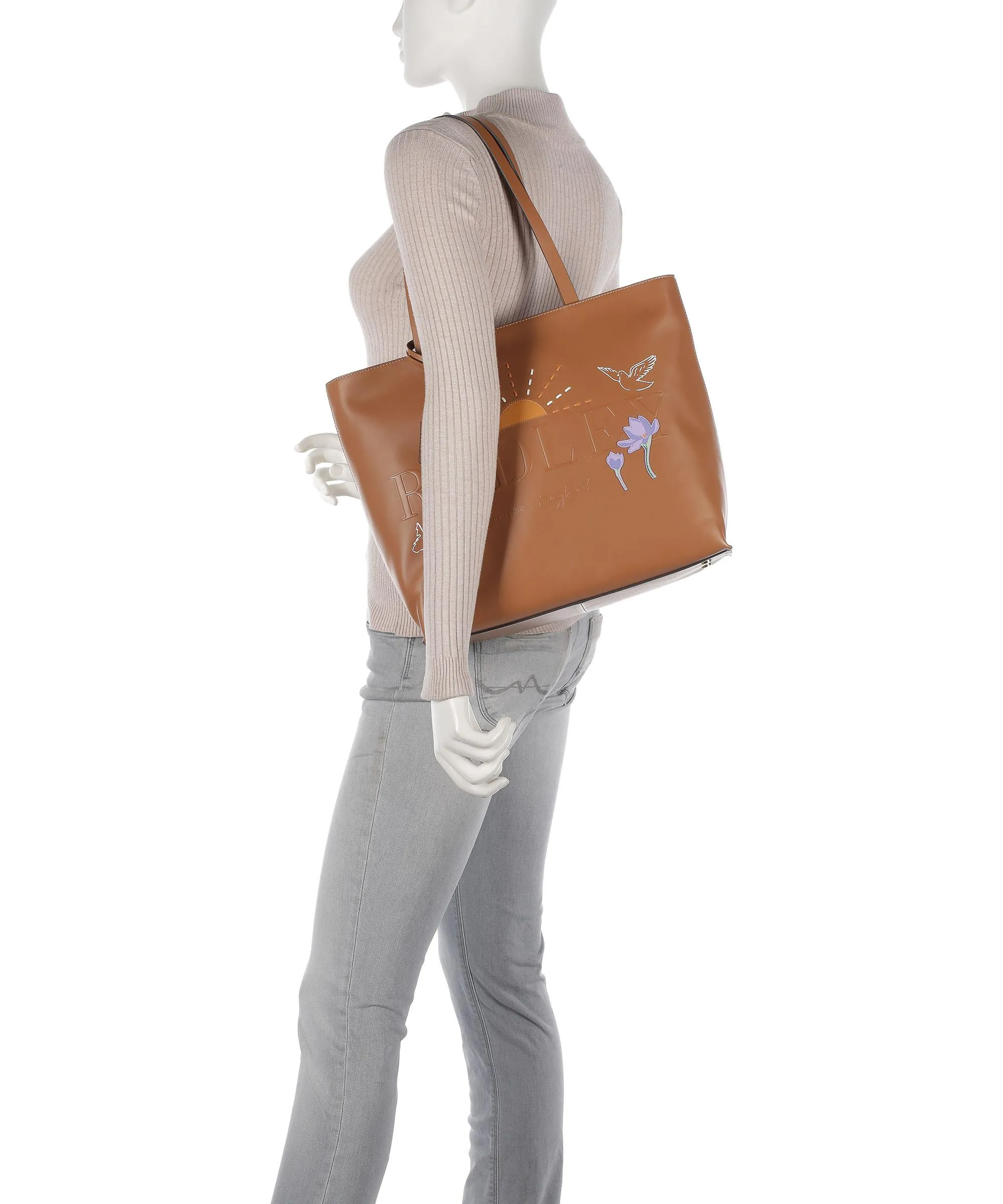  Radley London Museum Street Spring Bulbs Borsa shopper pelle liscia marrone chiaro  