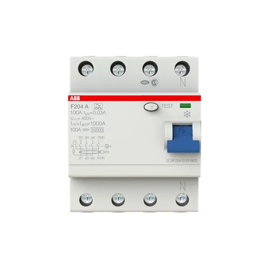 RCCB ABB F200, 4P, 100A, sensibilità 30mA, Tipo A