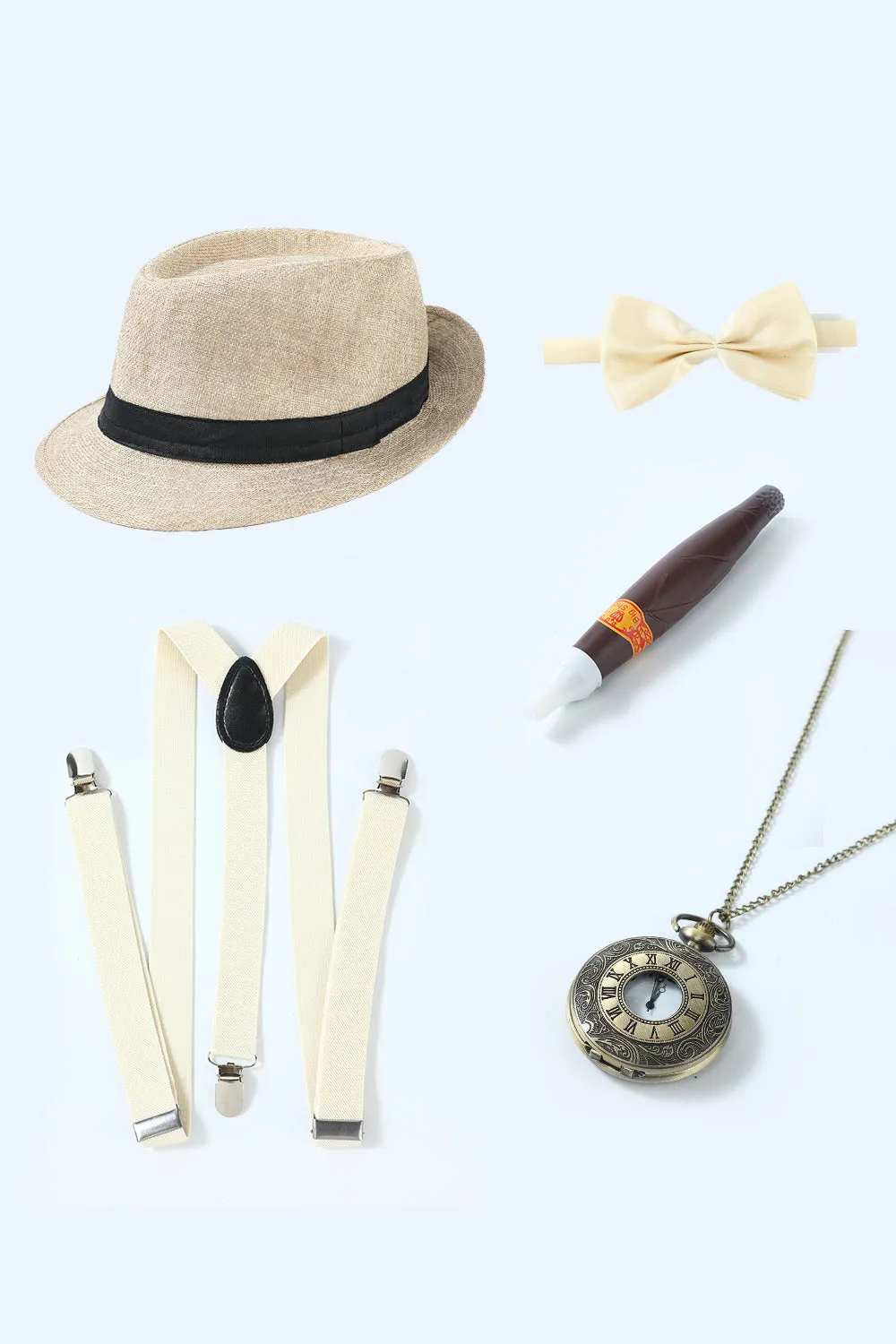Red 1920s Set di accessori per uomo