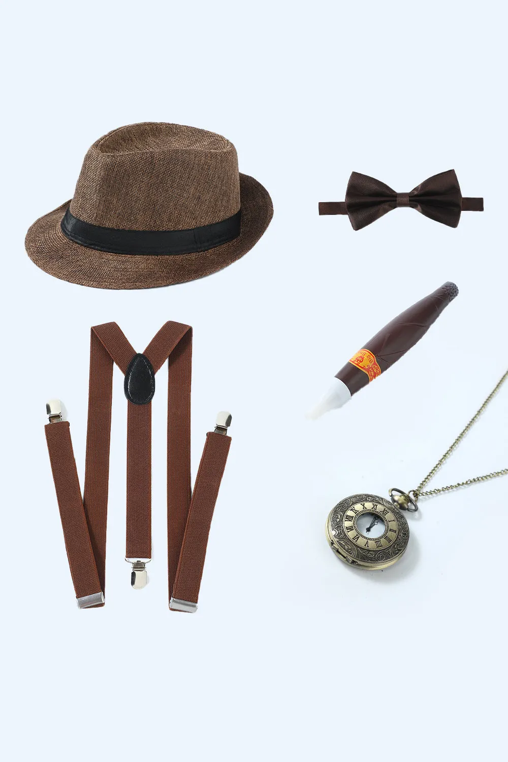 Red 1920s Set di accessori per uomo