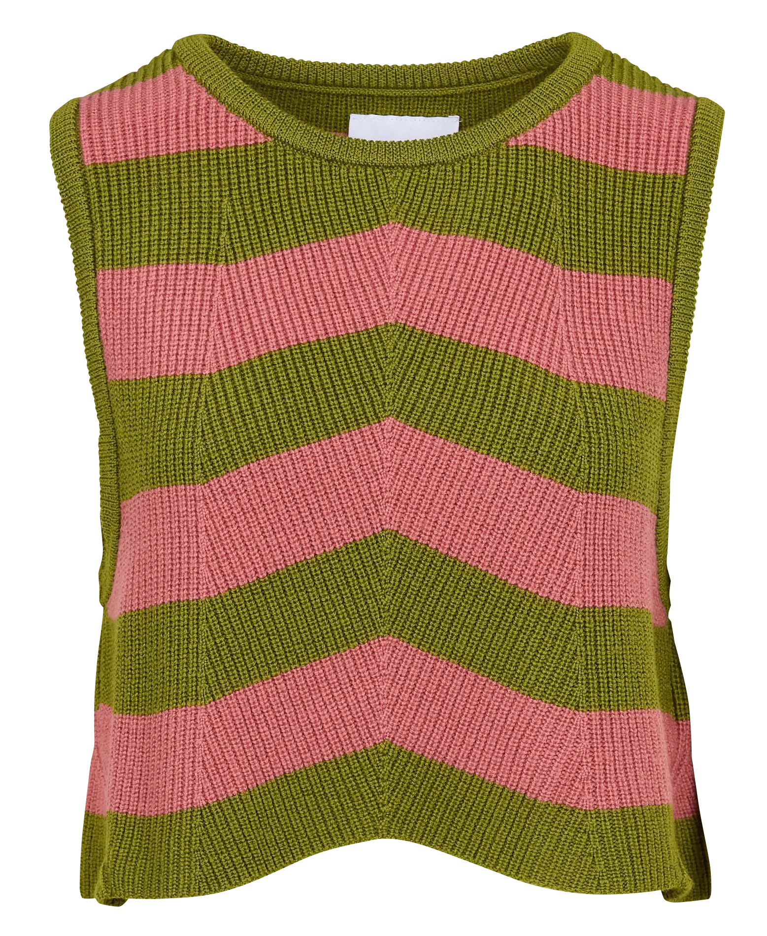  RITA ROW   ANNIE - Maglione senza maniche a righe in lana | Verde