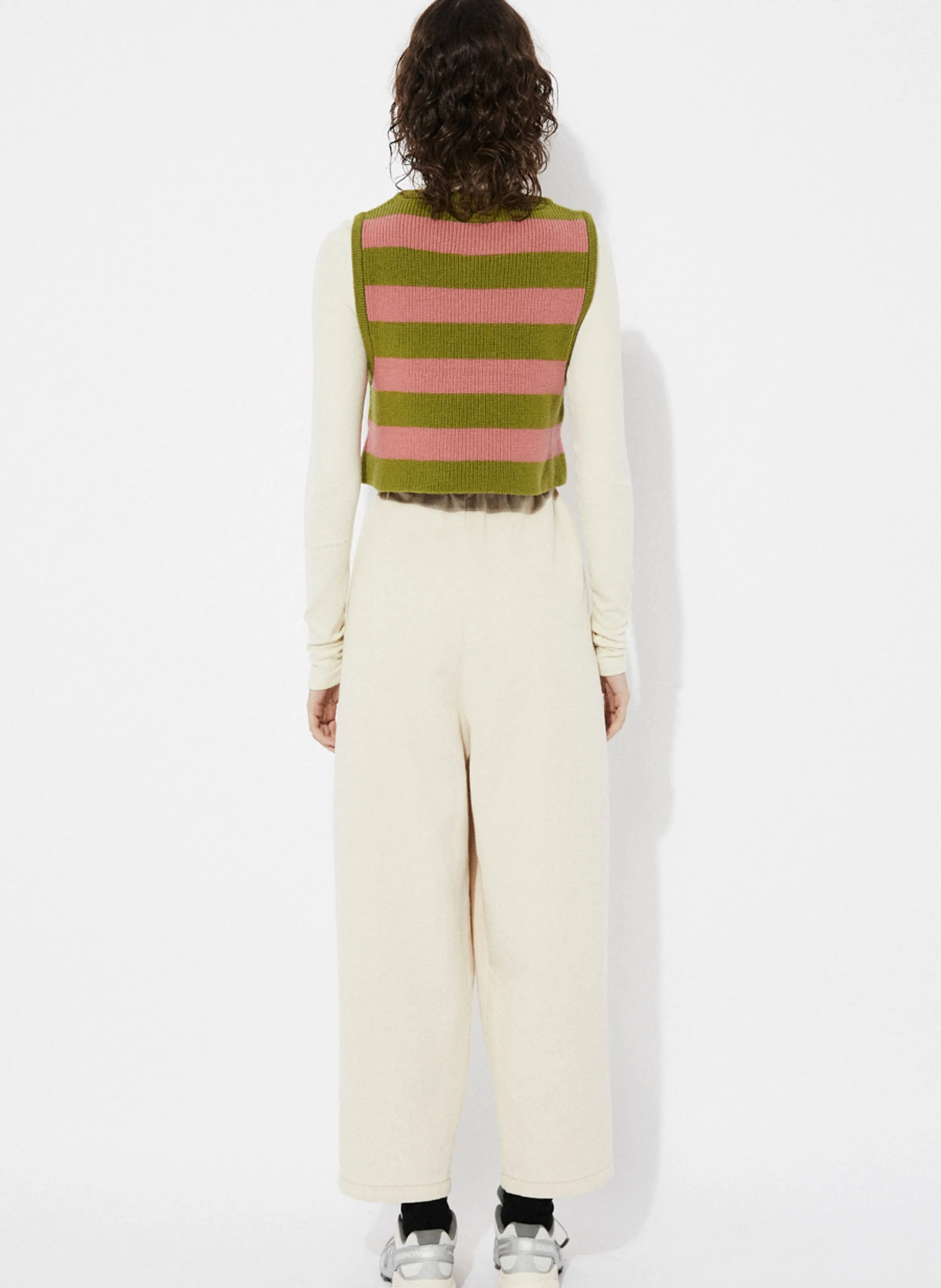  RITA ROW   ANNIE - Maglione senza maniche a righe in lana | Verde