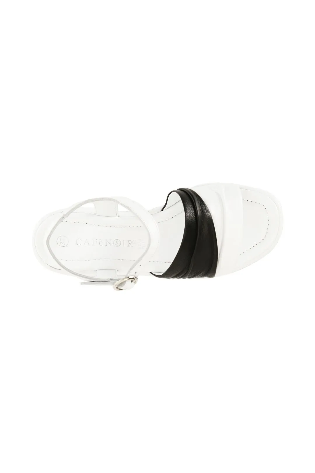 sandali gilda bicolore in pelle bianco/nero