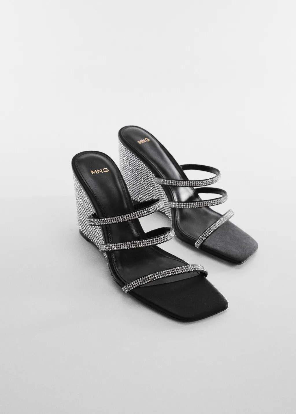 Sandali zeppa strass