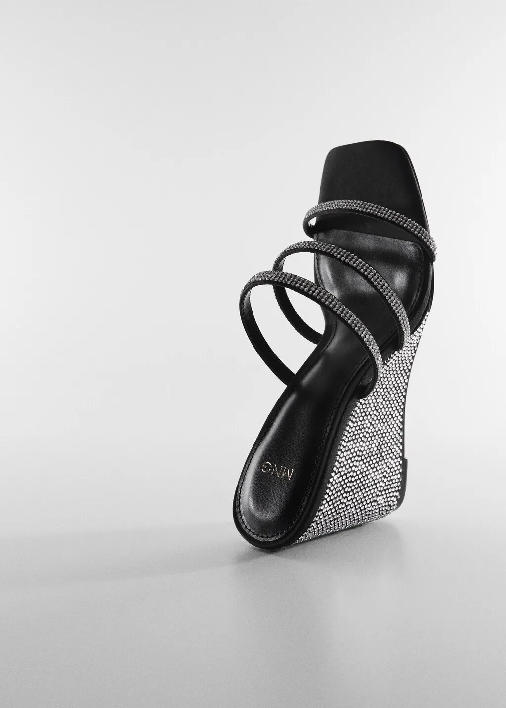 Sandali zeppa strass