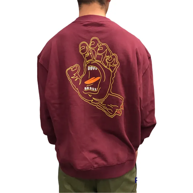 Santa Cruz Void Hand Crew crewneck sweatshirt SCA-CRW-077 burgundy