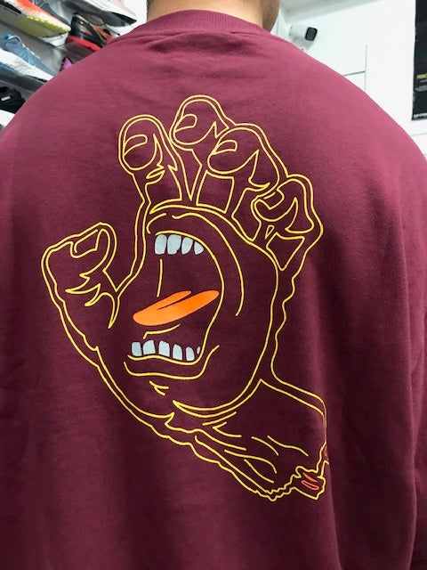 Santa Cruz Void Hand Crew crewneck sweatshirt SCA-CRW-077 burgundy