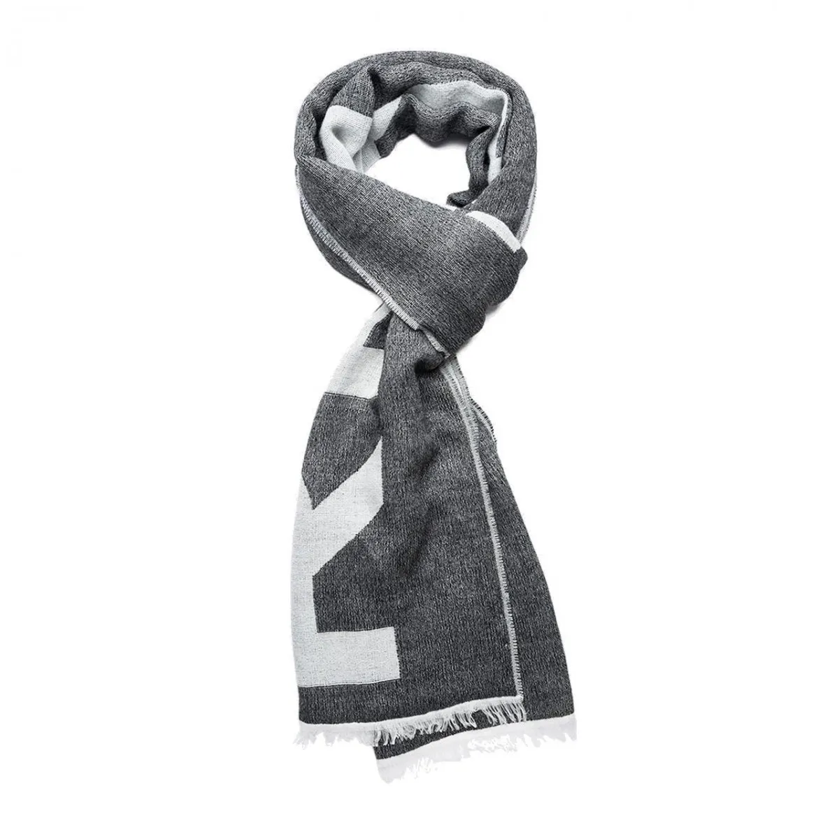 Sciarpa In Misto Lana Con Logo Jacquard