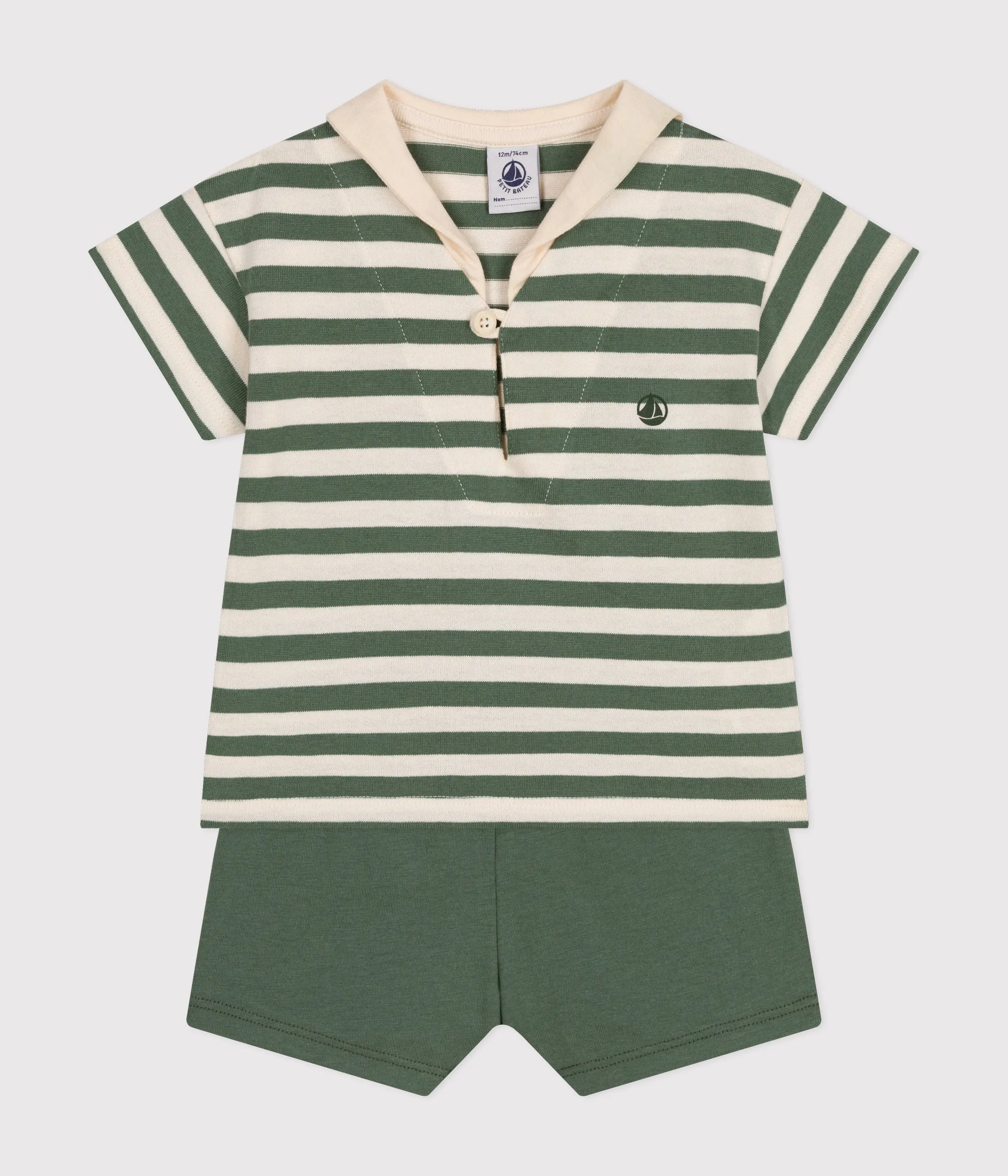 SET BEB T-SHIRT E PANTALONCINI IN JERSEY VERDE