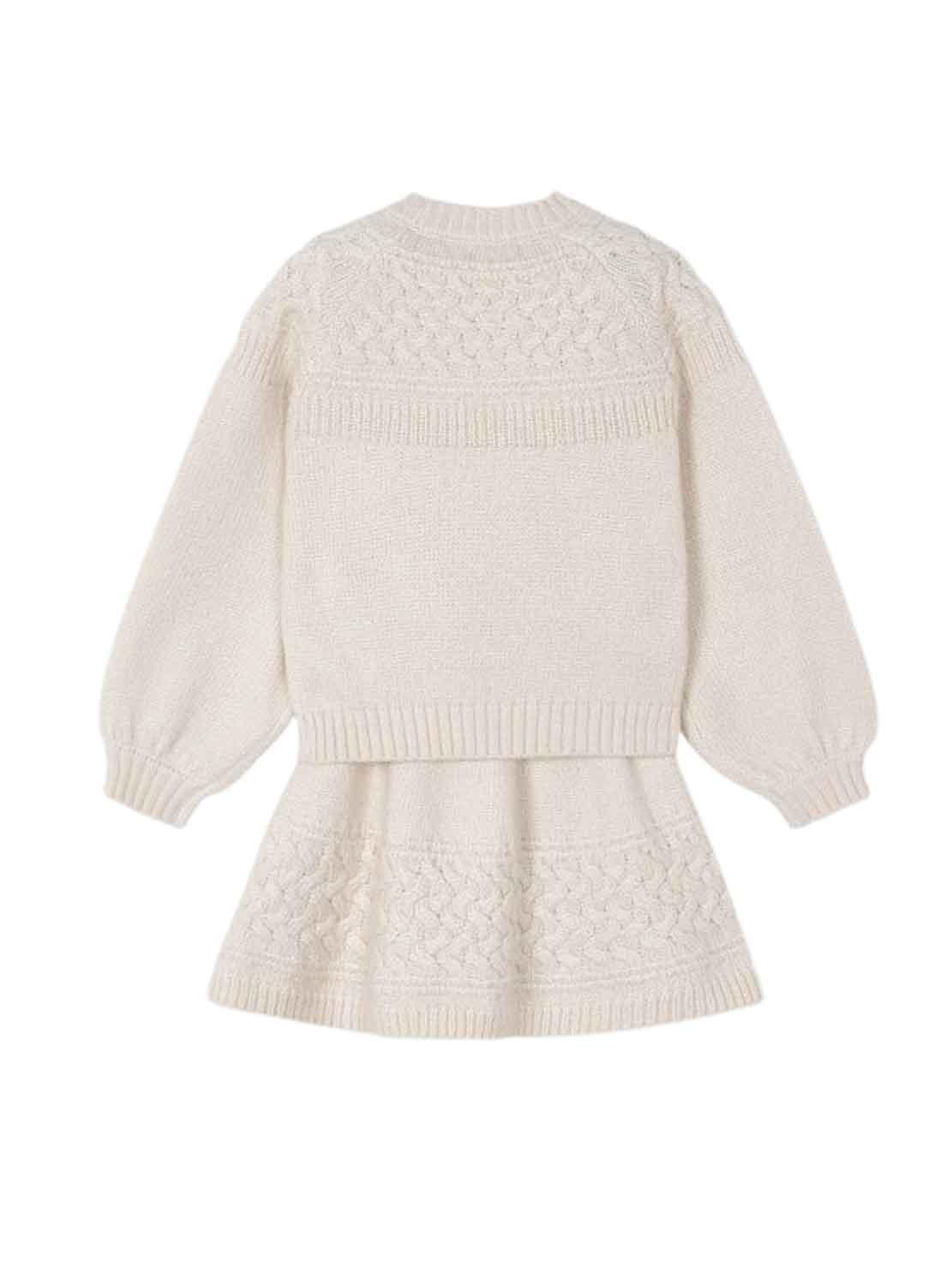 Set Mayoral Gonna Tricot Beige per Bambina