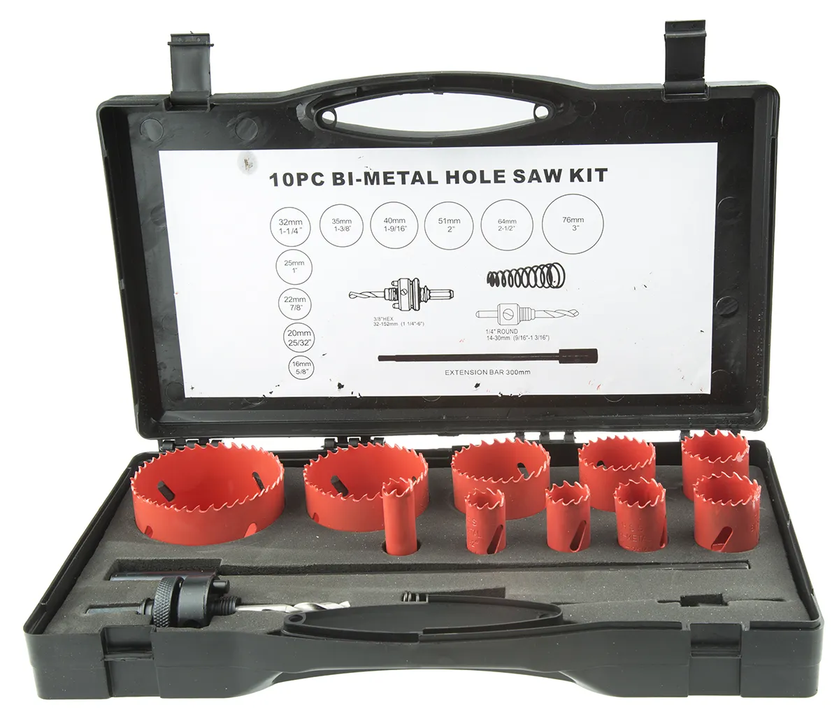 Set seghe a tazza RS PRO in Bi-metallico, Ø 16 → 76mm, bimetallica, con mandrino