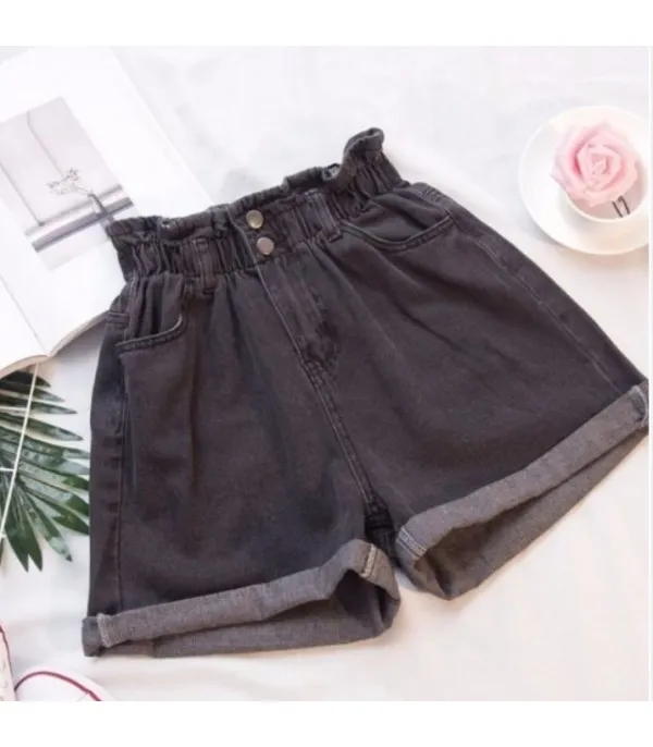Shorts in denim caramella elastico