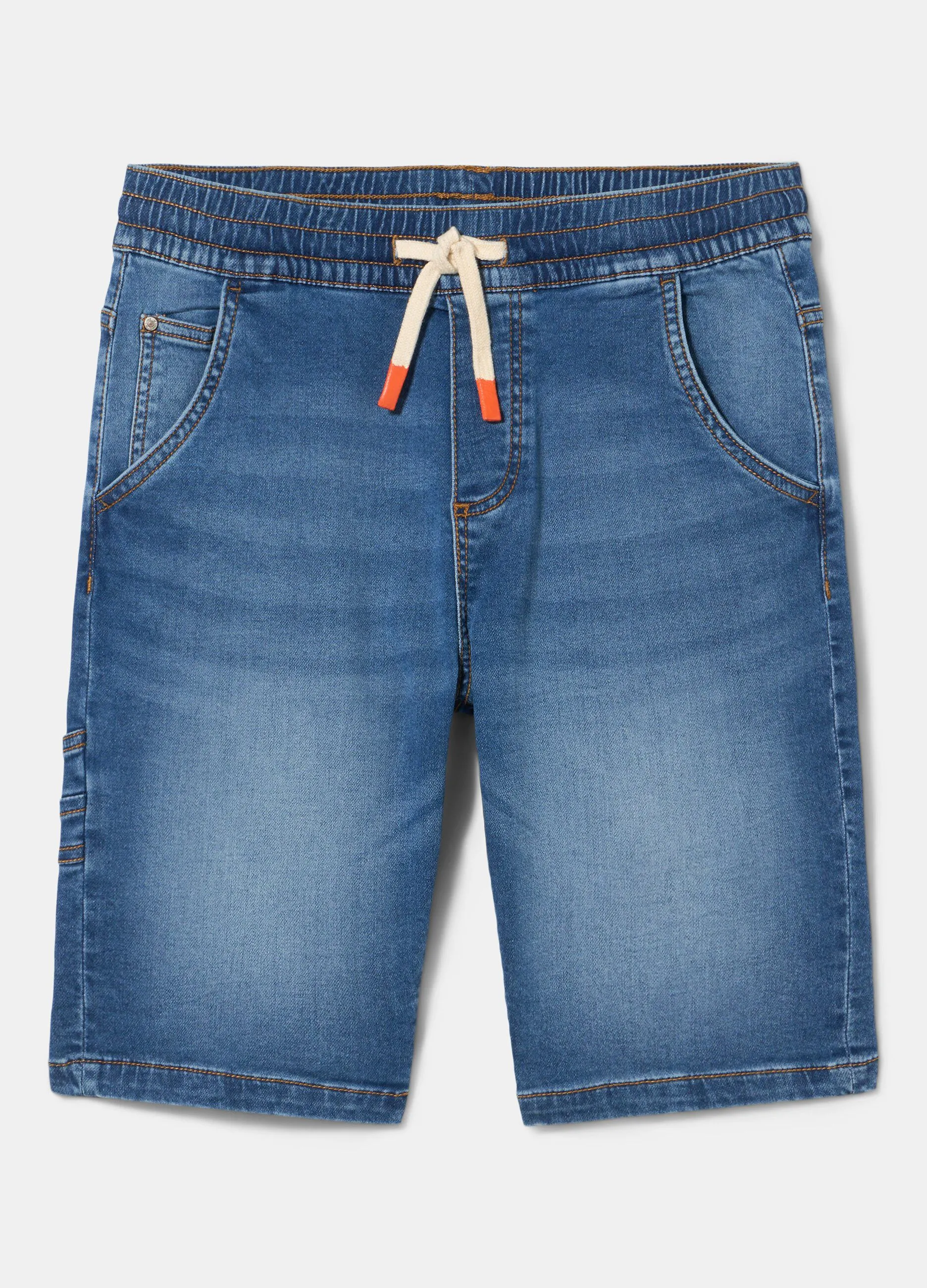 Shorts in denim con coulisse ragazzo
