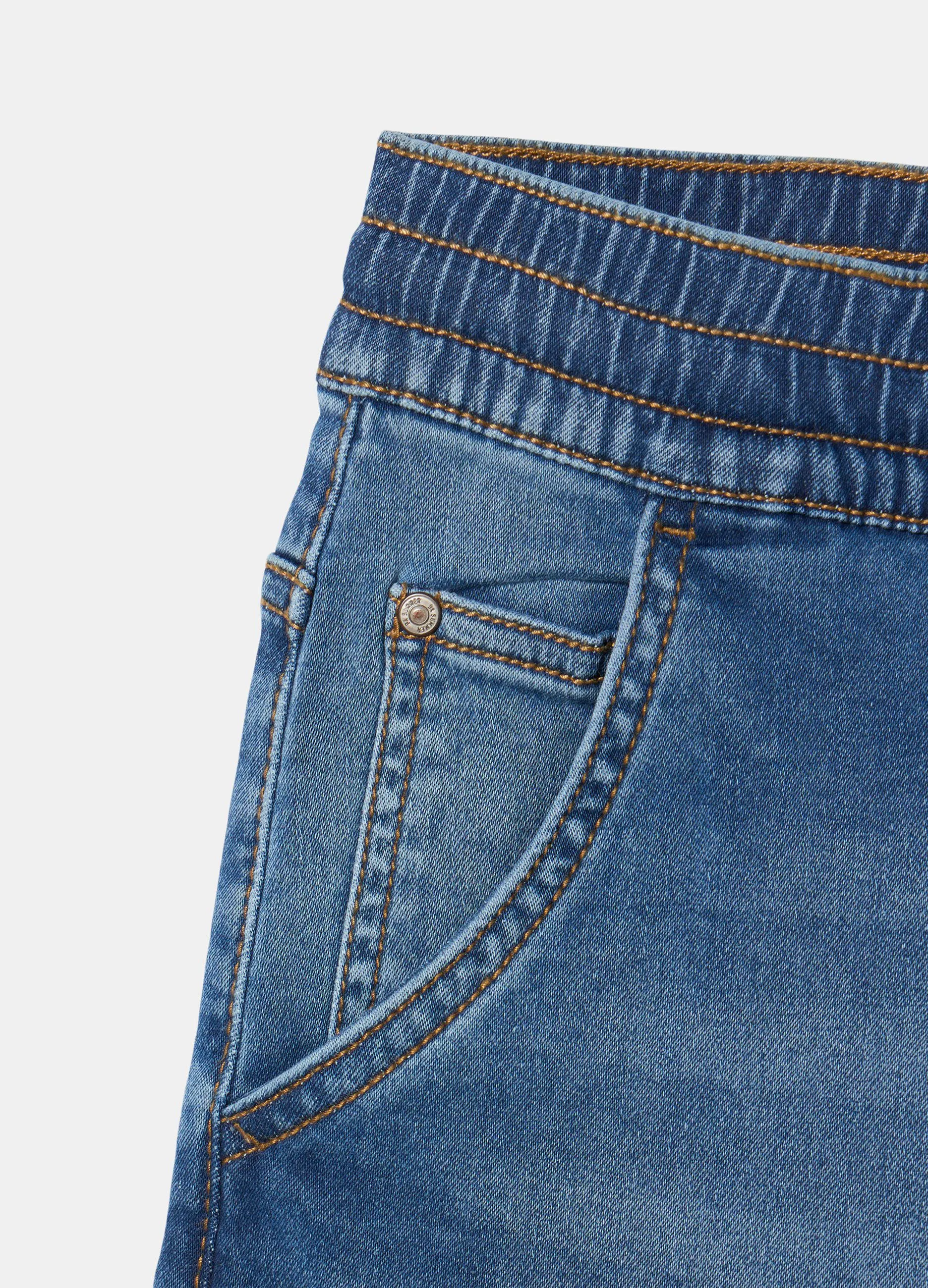 Shorts in denim con coulisse ragazzo