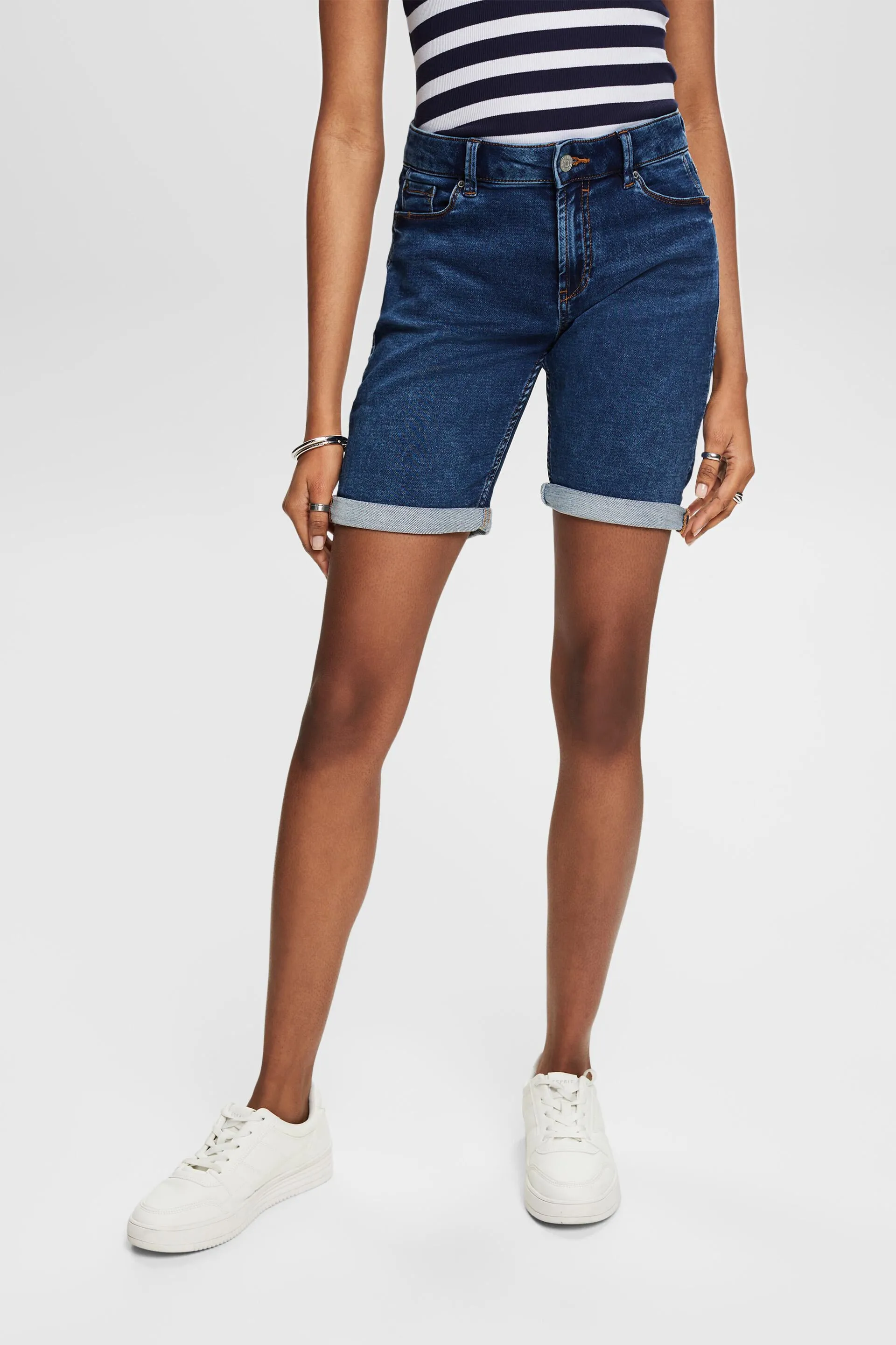 Shorts in denim di misto cotone biologico
