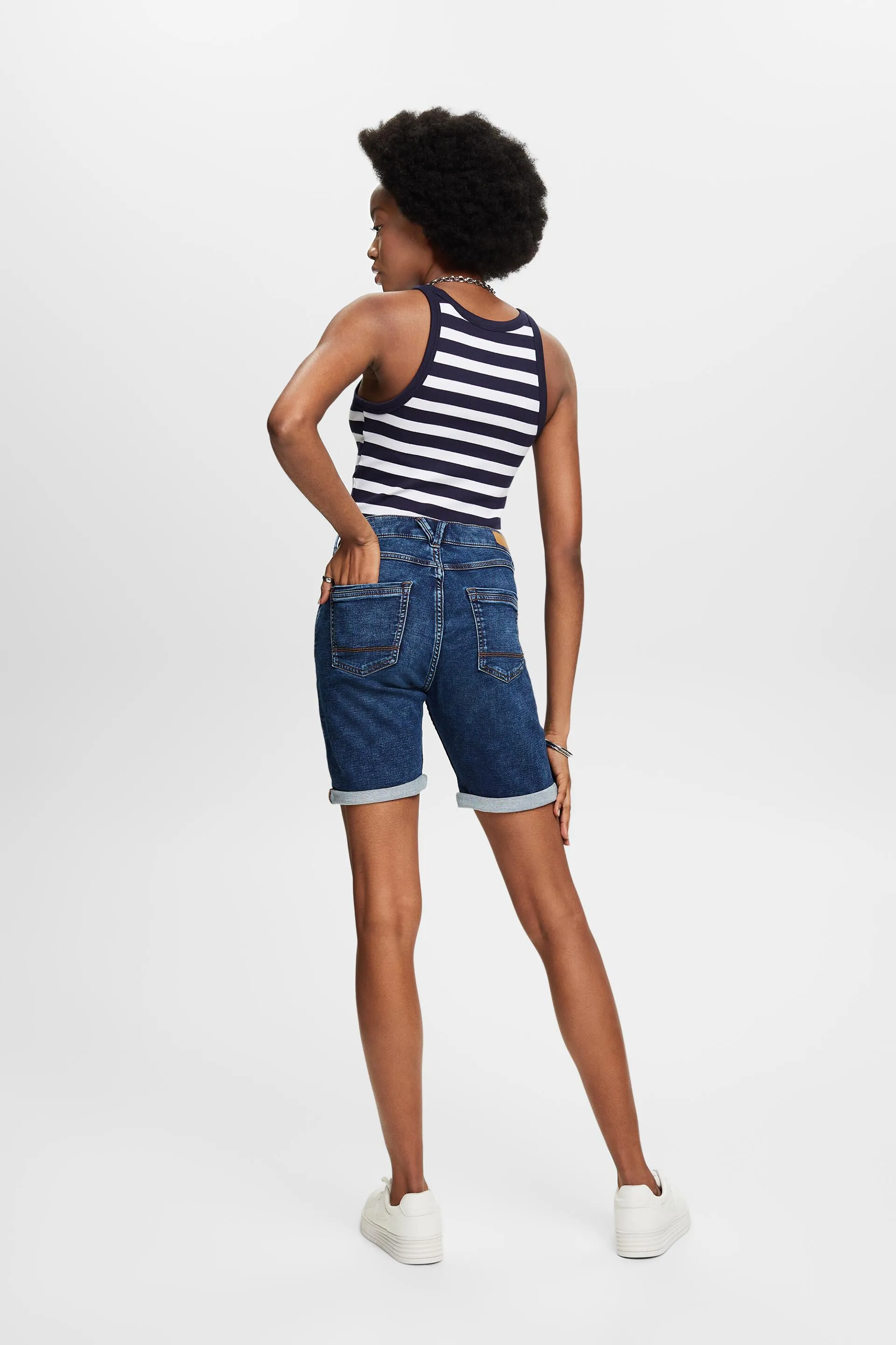 Shorts in denim di misto cotone biologico