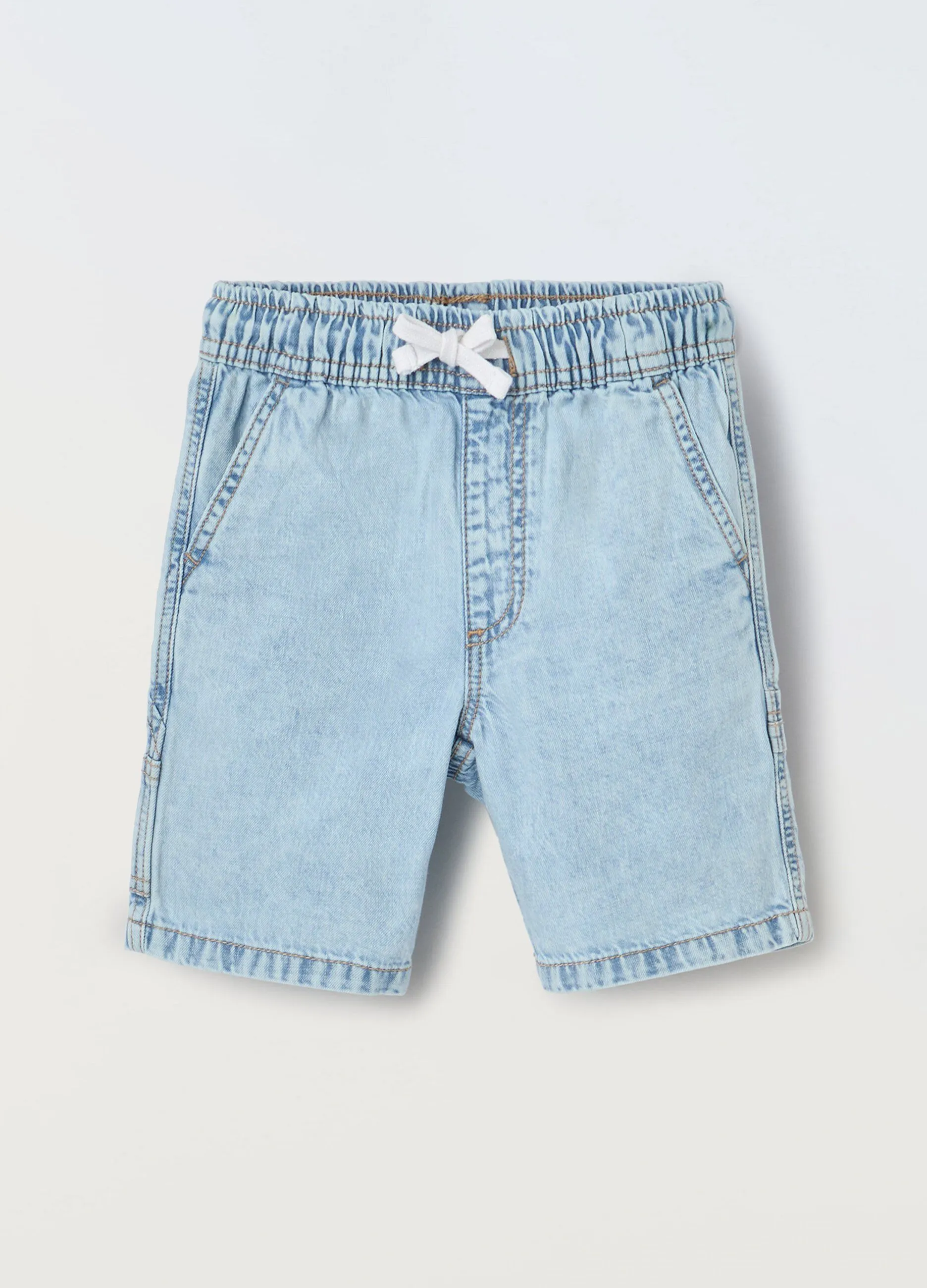 Shorts in denim di puro cotone bambino