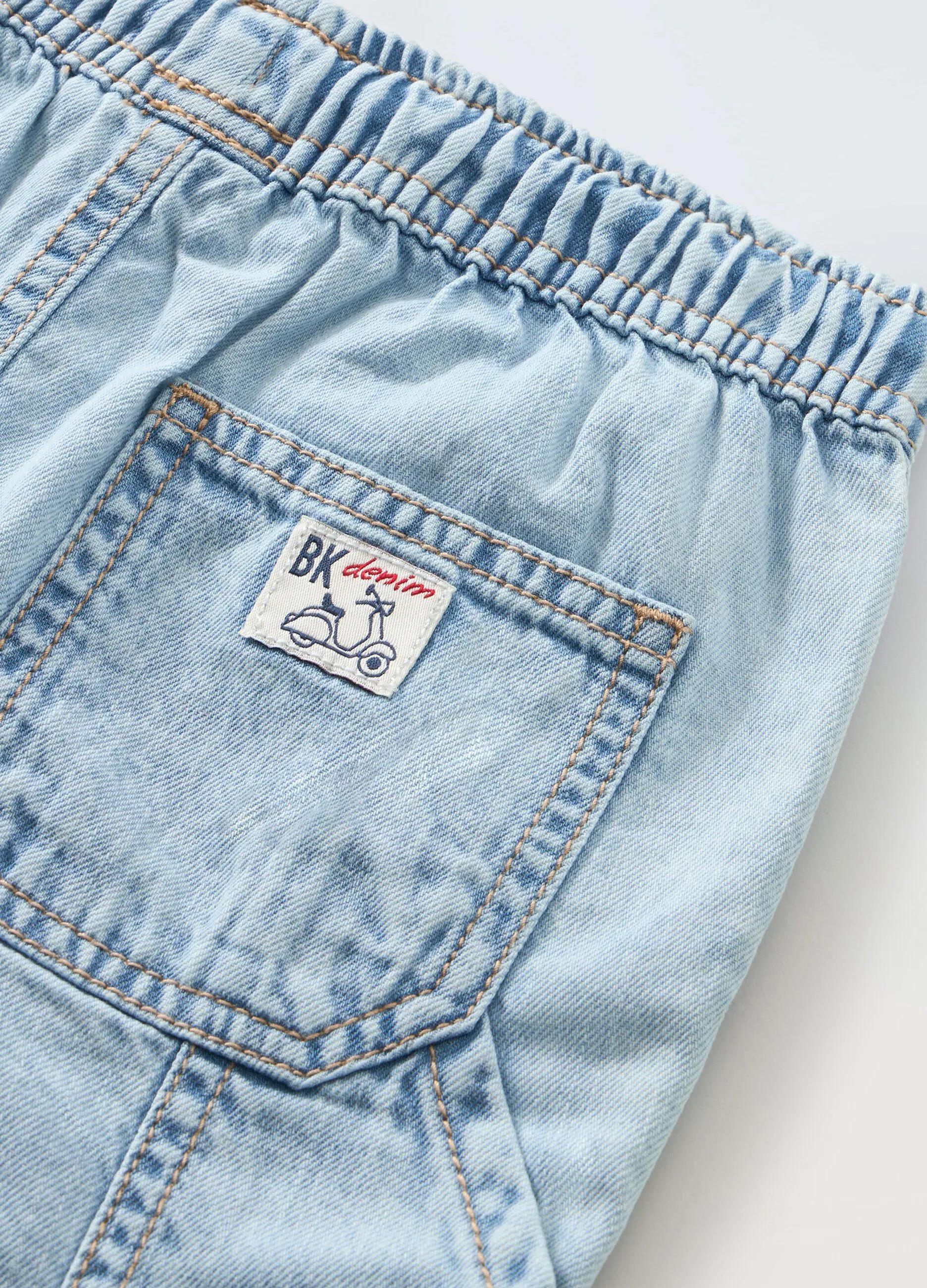 Shorts in denim di puro cotone bambino