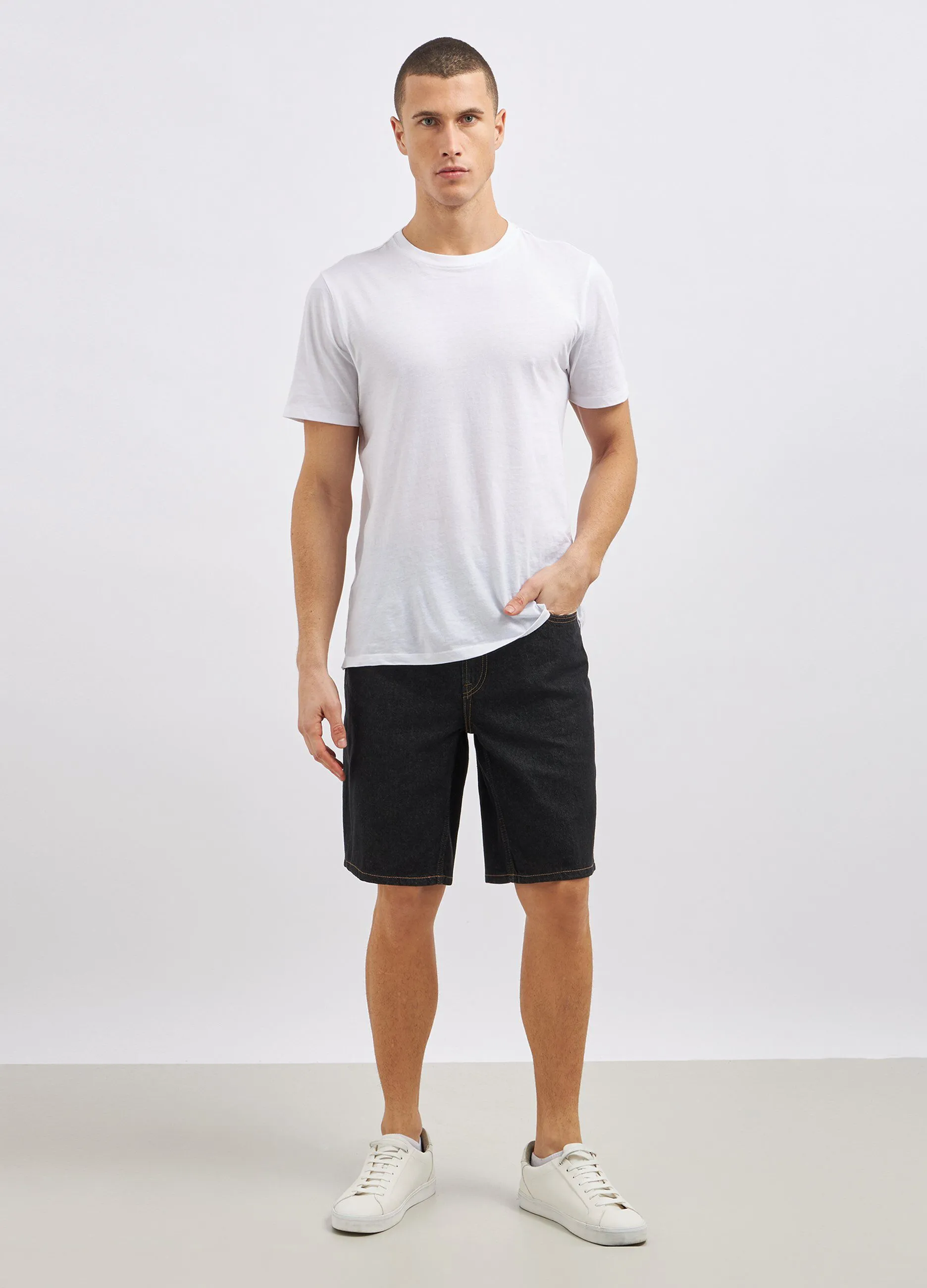 Shorts in denim di puro cotone uomo