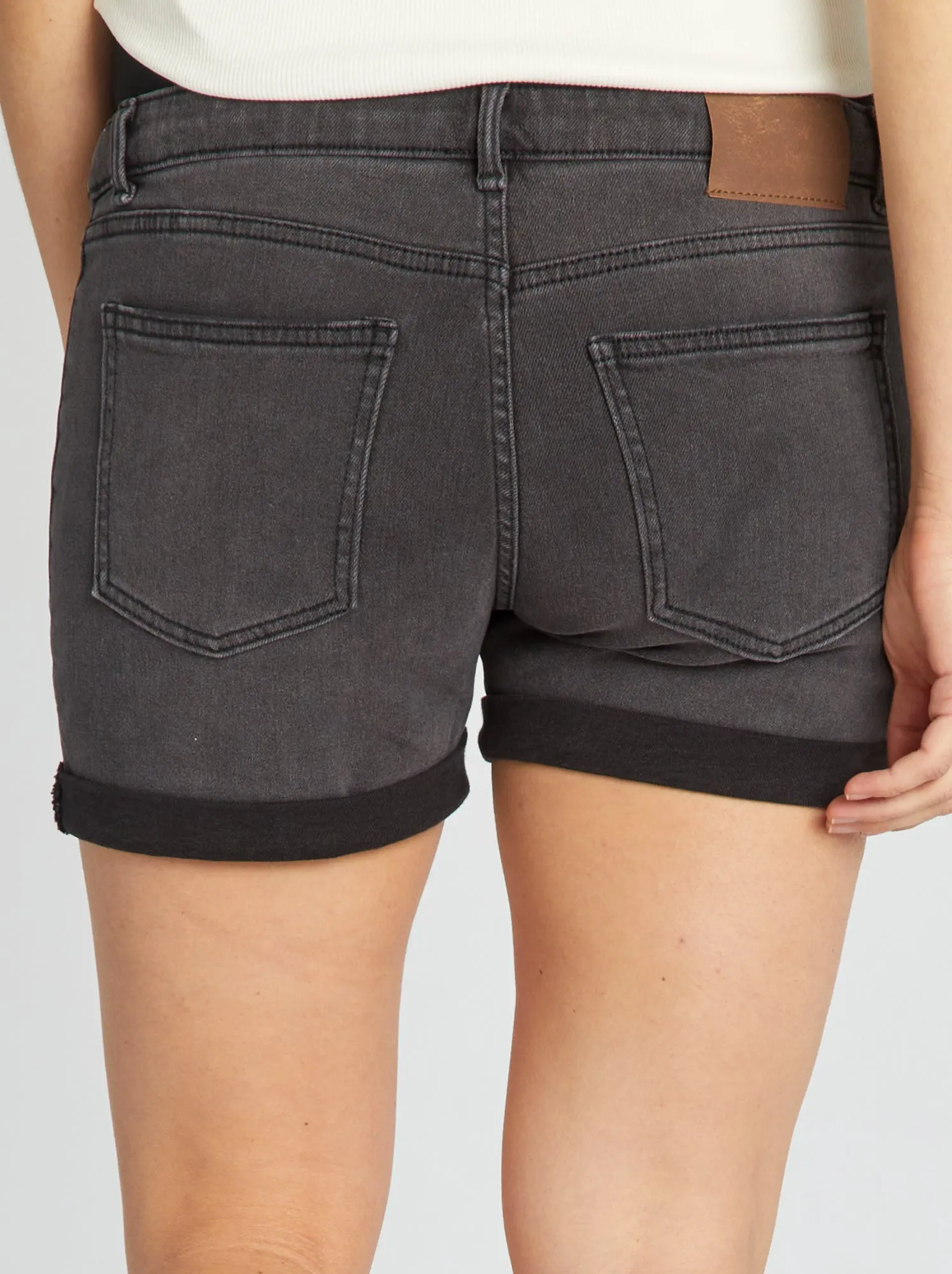 Shorts premaman in jeans - GRIGIO