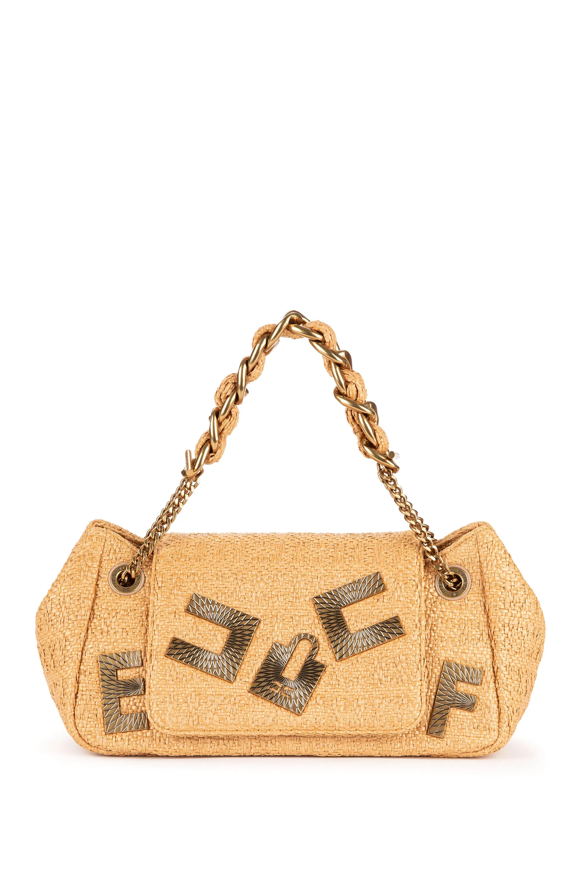 Shoulder bag media in rafia