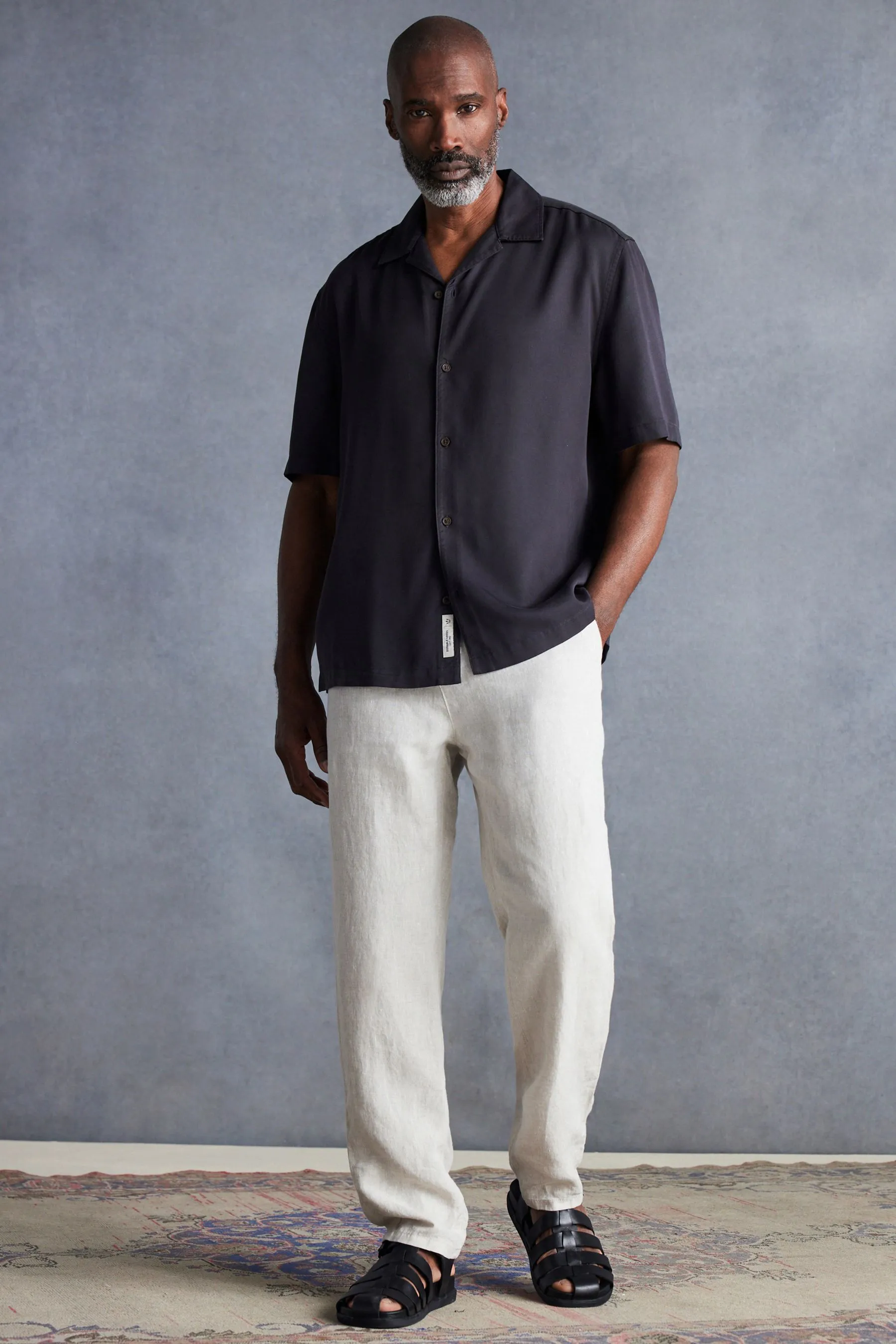 Signature - Italian Delave - Pantaloni in lino Leomaster con coulisse