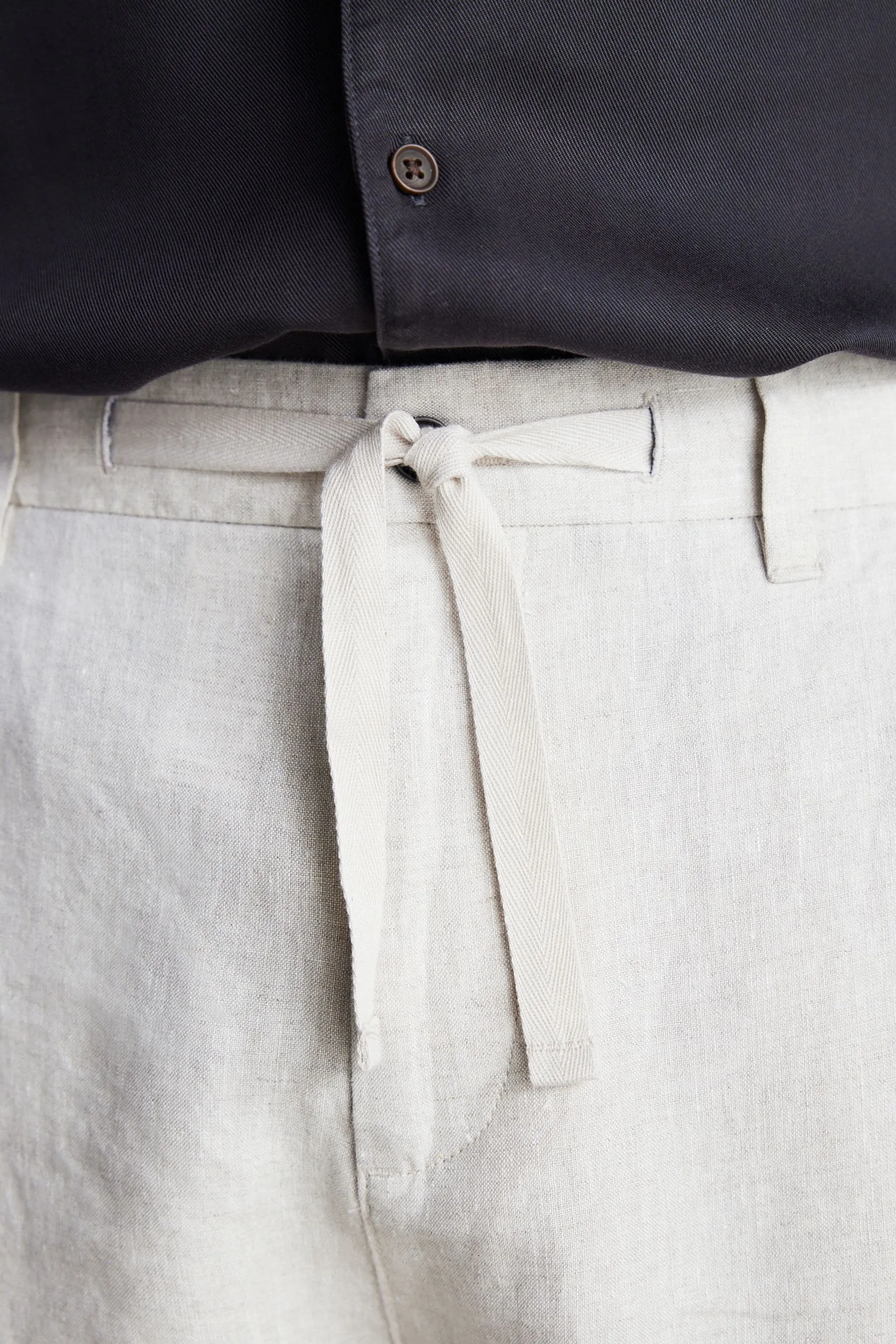 Signature - Italian Delave - Pantaloni in lino Leomaster con coulisse