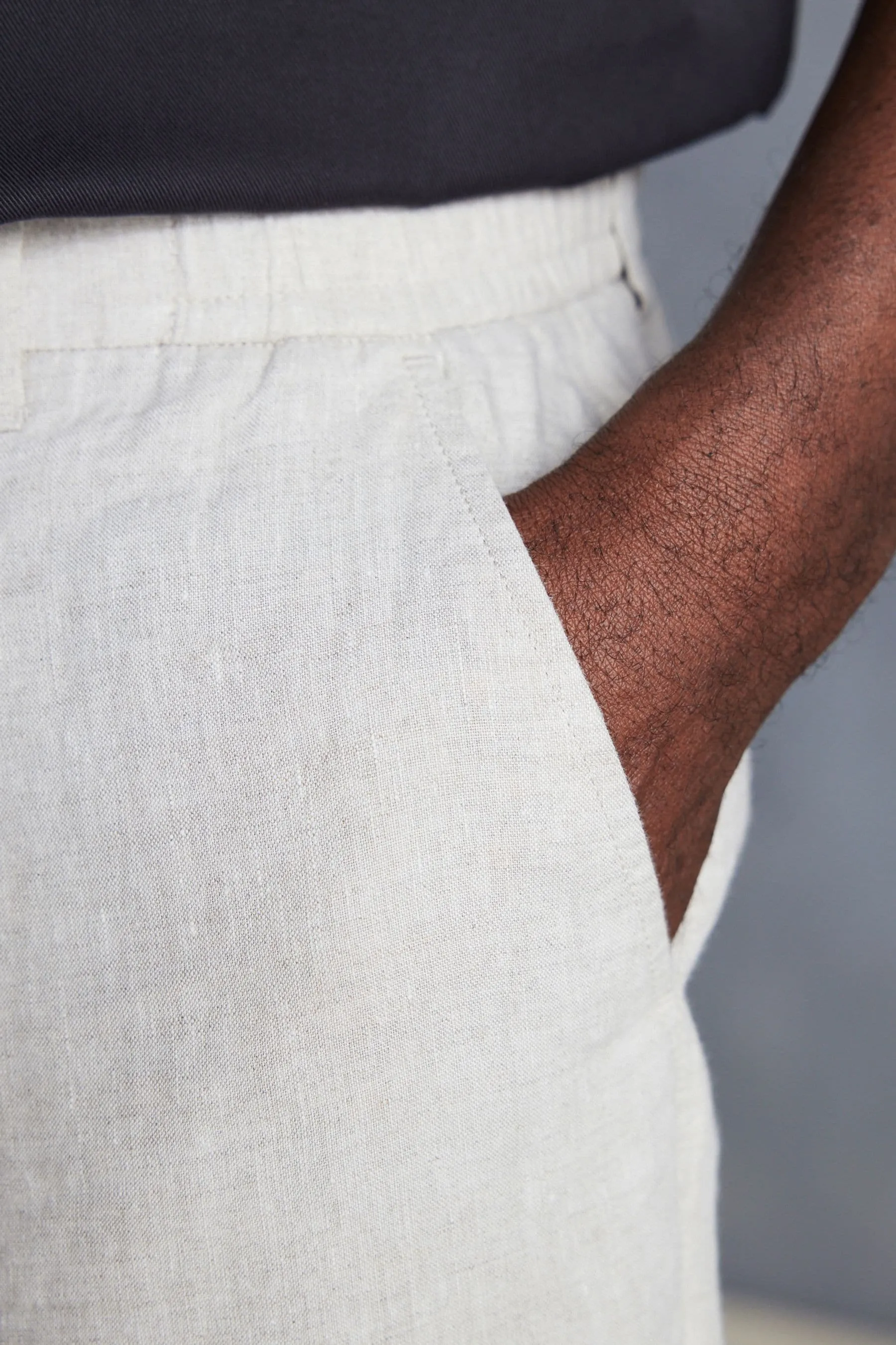 Signature - Italian Delave - Pantaloni in lino Leomaster con coulisse