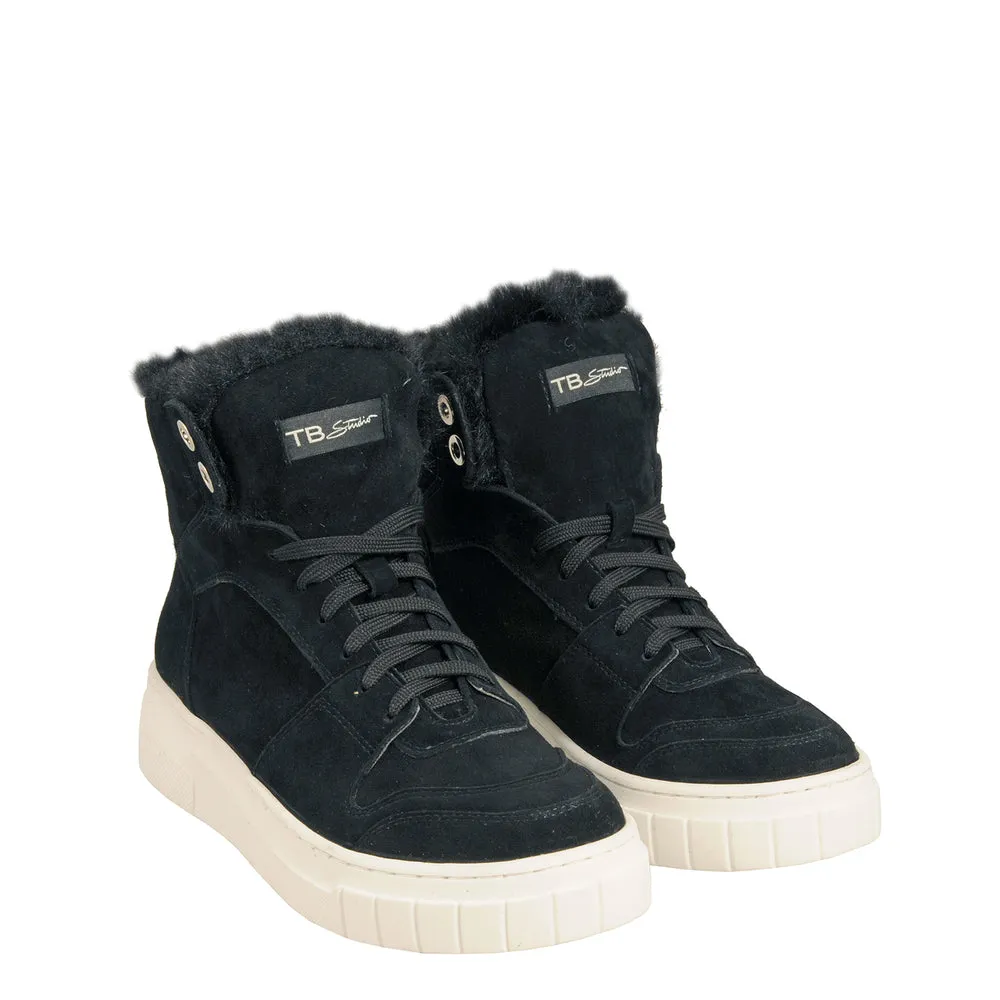 Sir Biss Sneaker alta in pelle e ecopelliccia