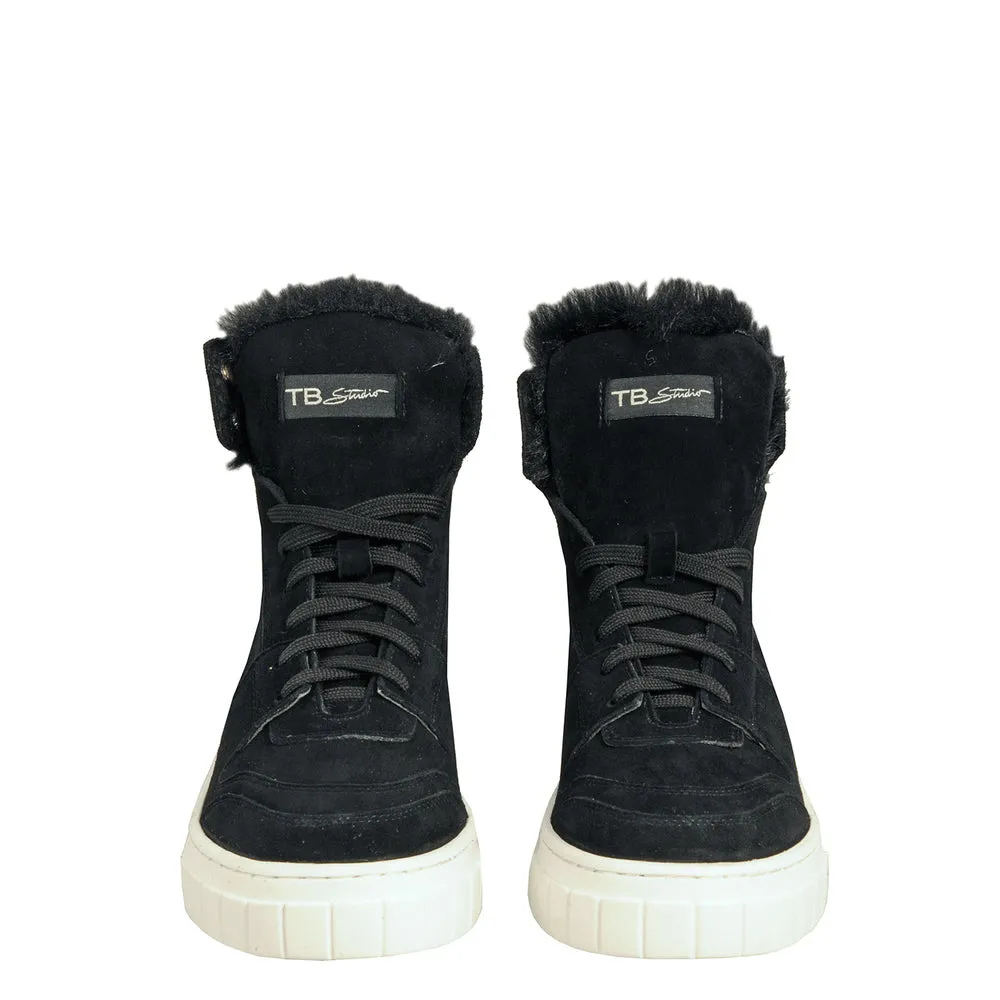Sir Biss Sneaker alta in pelle e ecopelliccia