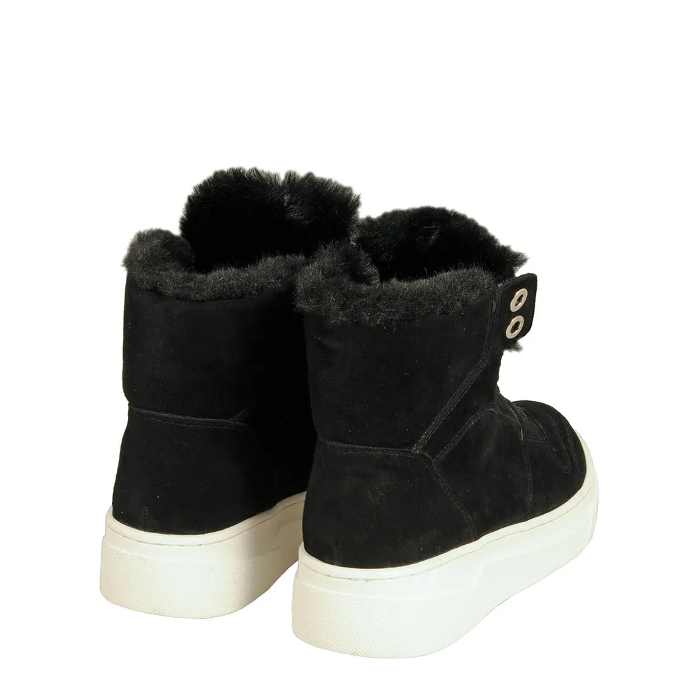 Sir Biss Sneaker alta in pelle e ecopelliccia