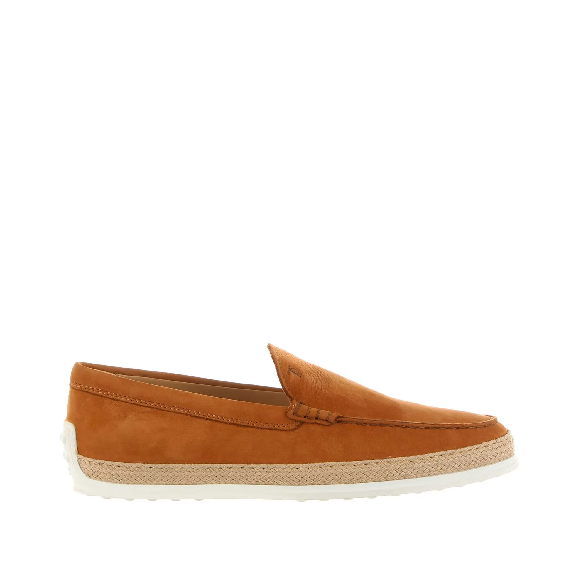 Slip on in nabuk con gommini e rafia