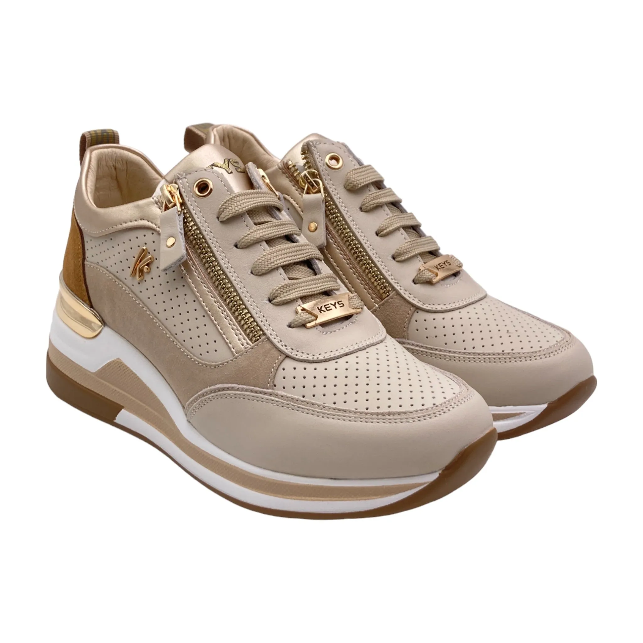 Sneaker Donna Keys 9022 beige/platino/papiro