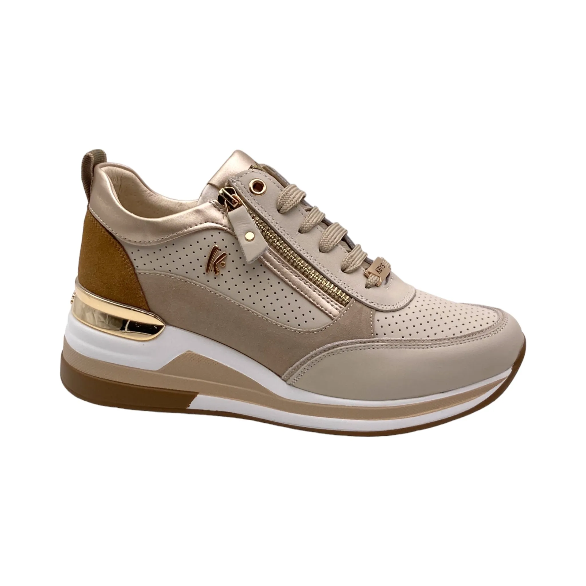 Sneaker Donna Keys 9022 beige/platino/papiro