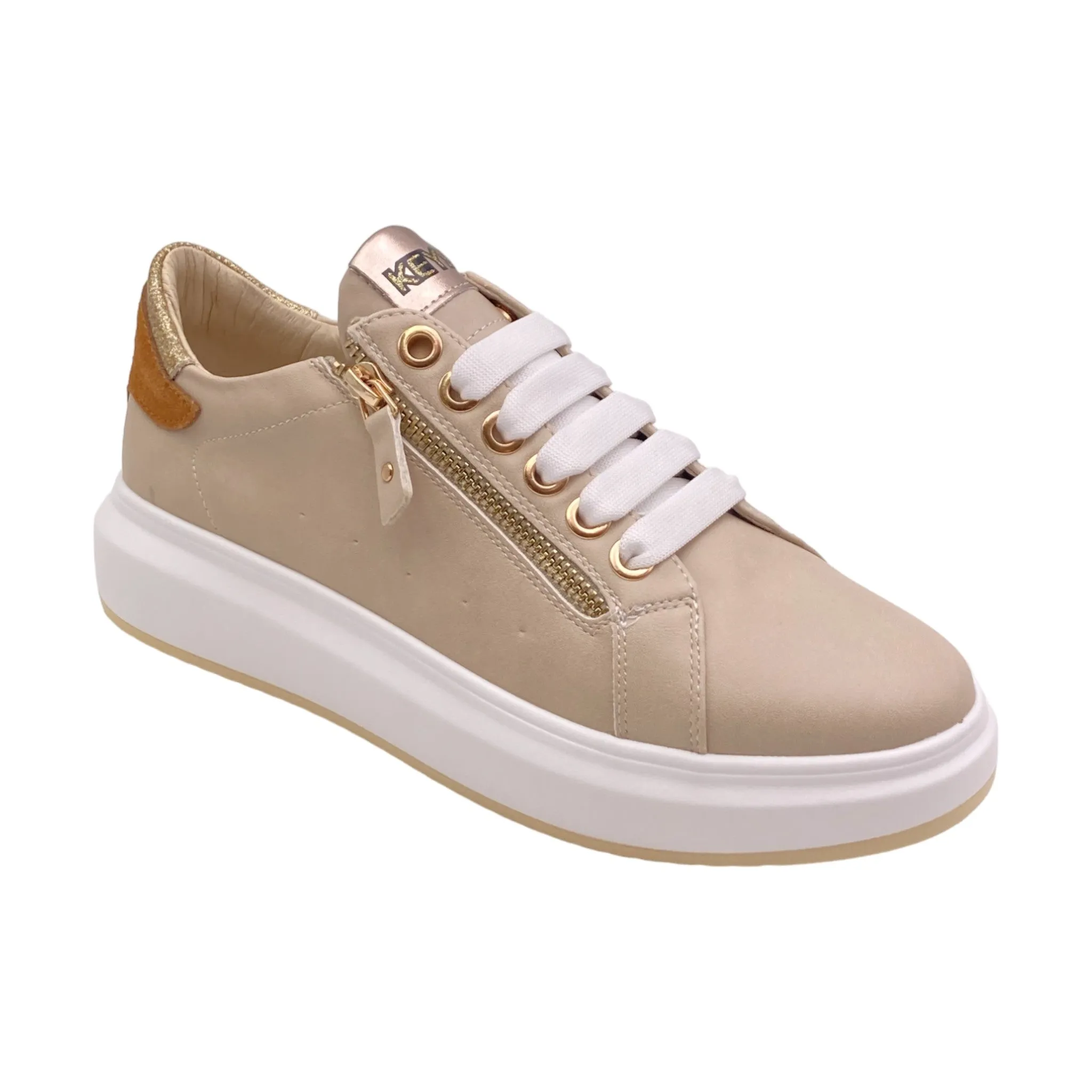 Sneaker Donna Keys K-9001 beige/caramel/gold