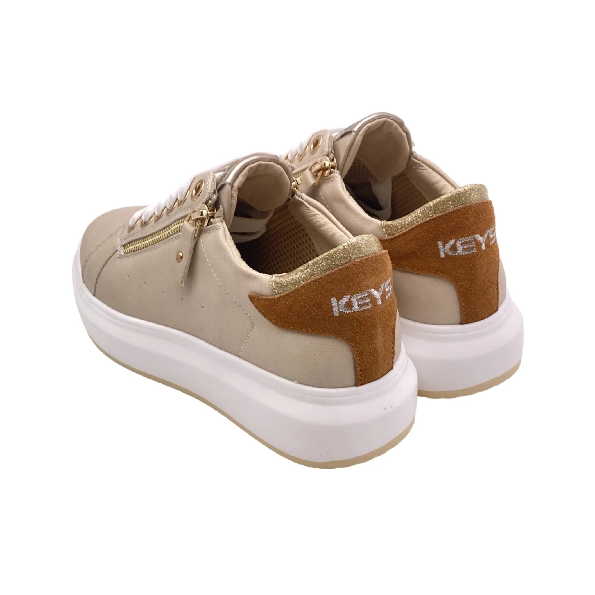 Sneaker Donna Keys K-9001 beige/caramel/gold