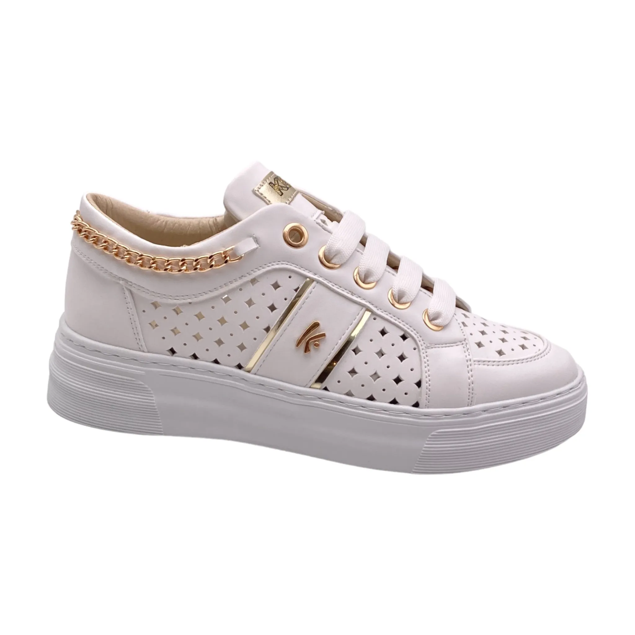 Sneaker Donna Keys K-9162 white/gold